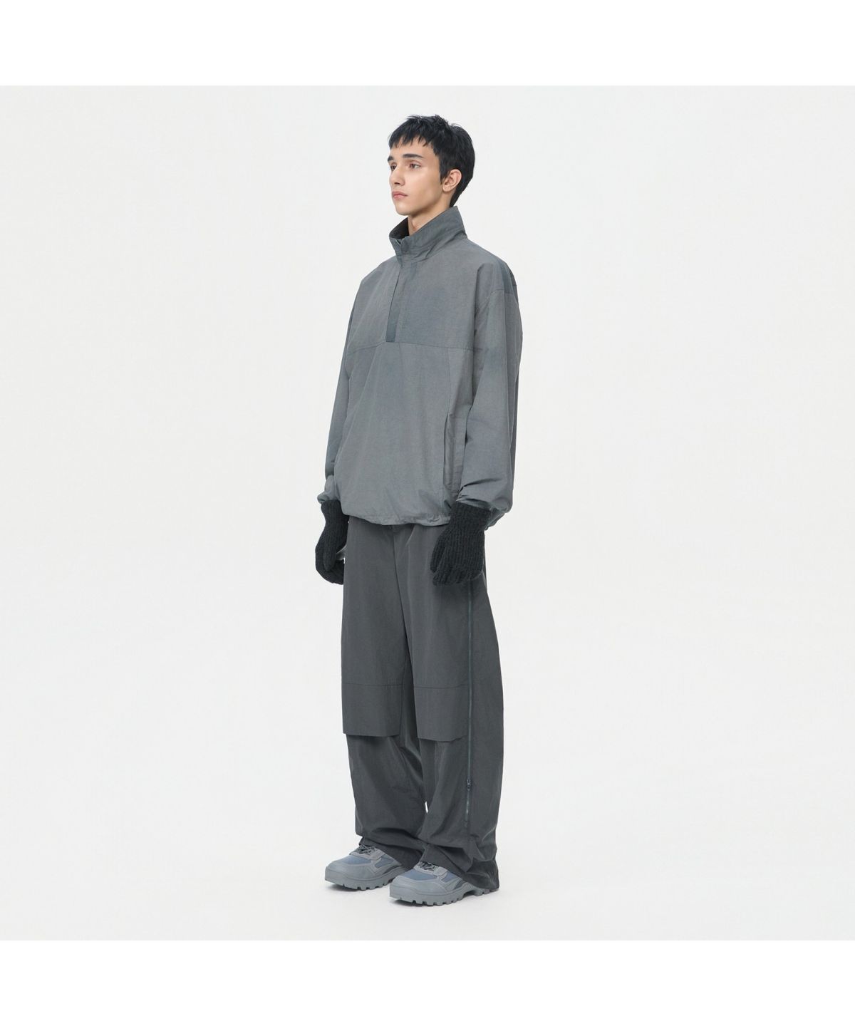 커스텀멜로우(CUSTOMELLOW) Grey Side Zip Detail Pants CWPAW25553GYD