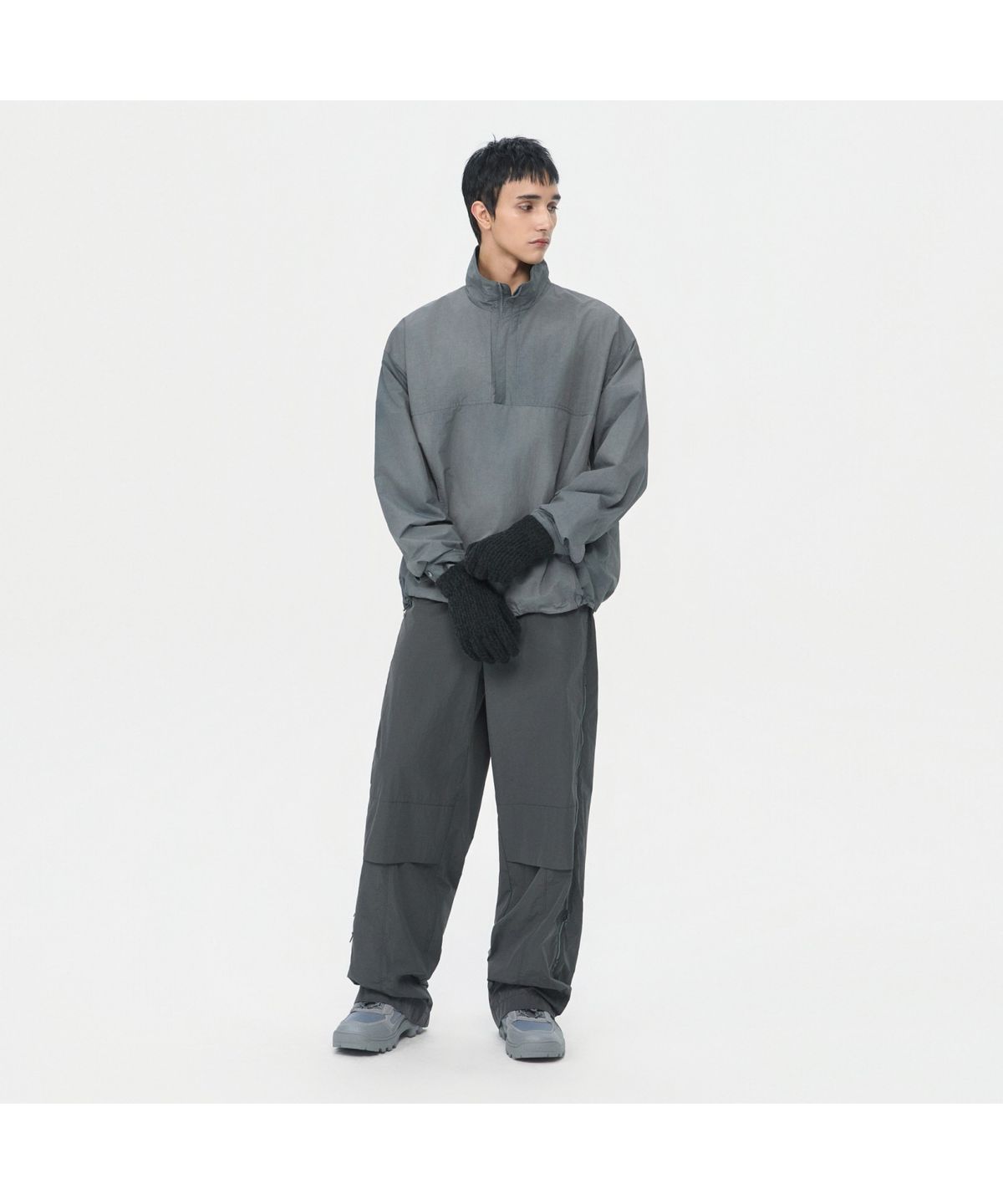 커스텀멜로우(CUSTOMELLOW) Grey Side Zip Detail Pants CWPAW25553GYD