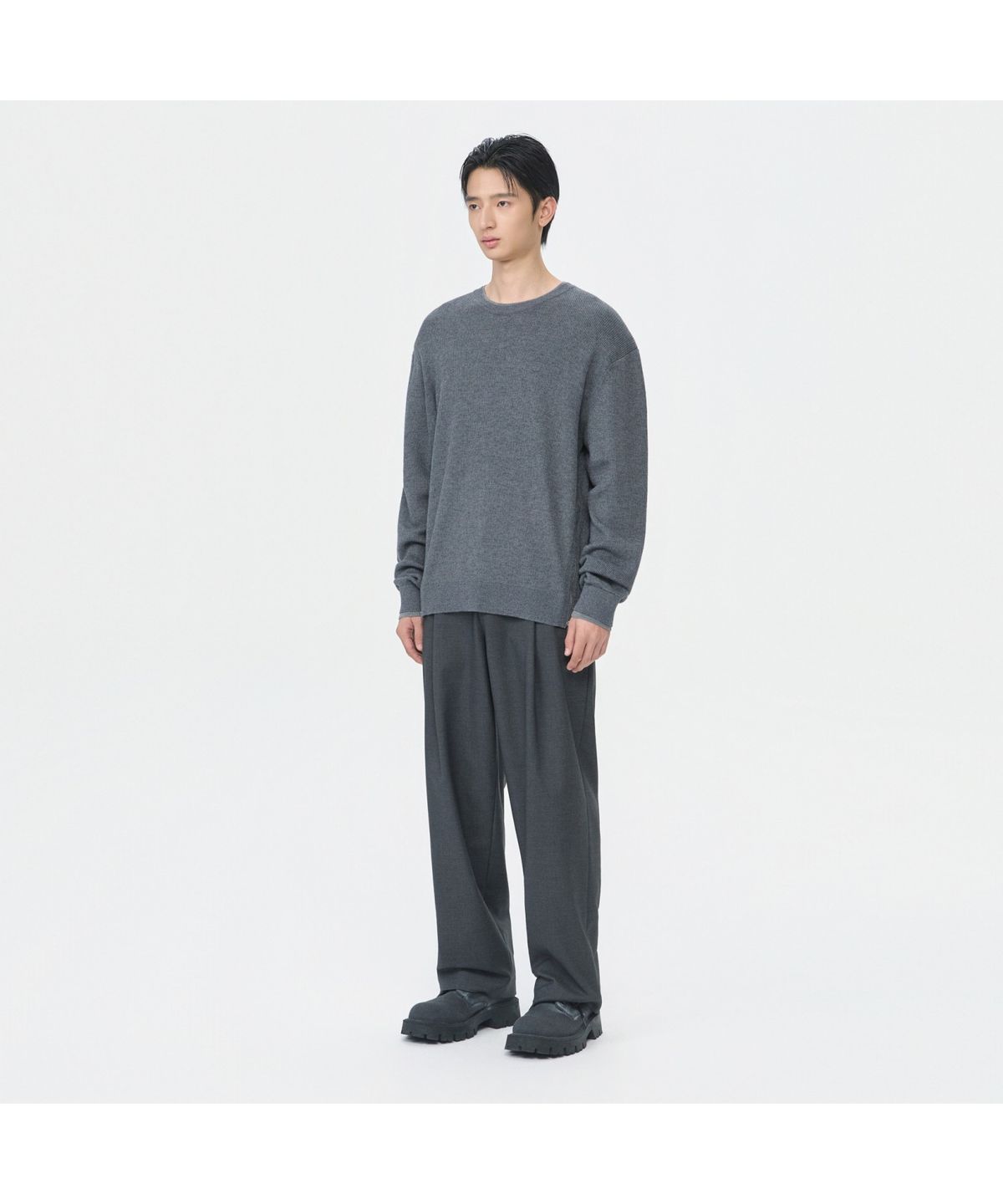 커스텀멜로우(CUSTOMELLOW) Grey Wide Fit Pants CWPAW25541GYD