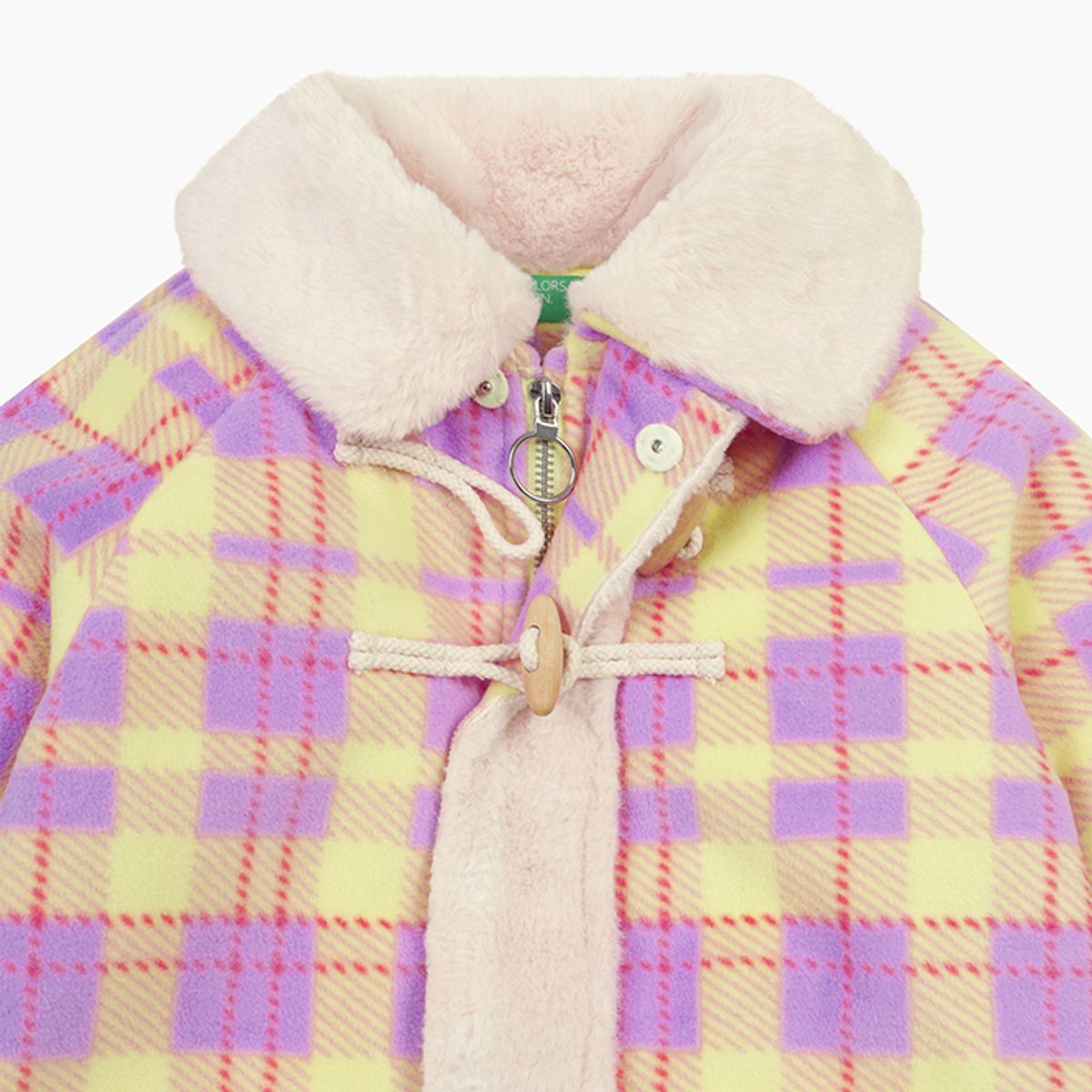 베네통키즈(BENETTONKIDS) 플리스 체크 무스탕_QACT04561LV