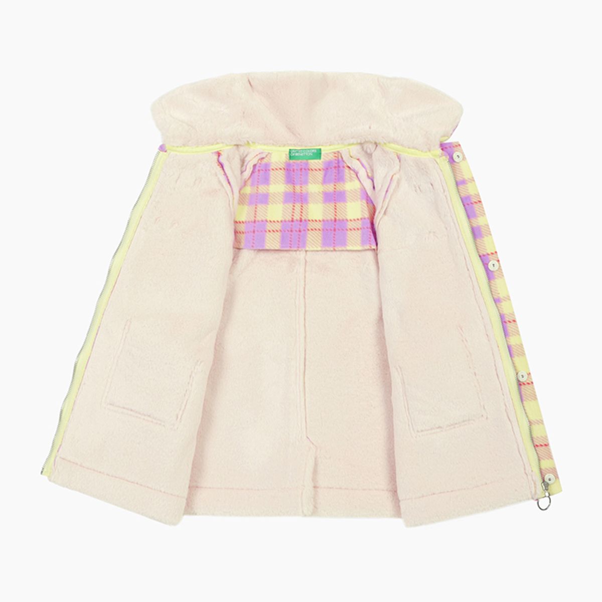 베네통키즈(BENETTONKIDS) 플리스 체크 무스탕_QACT04561LV