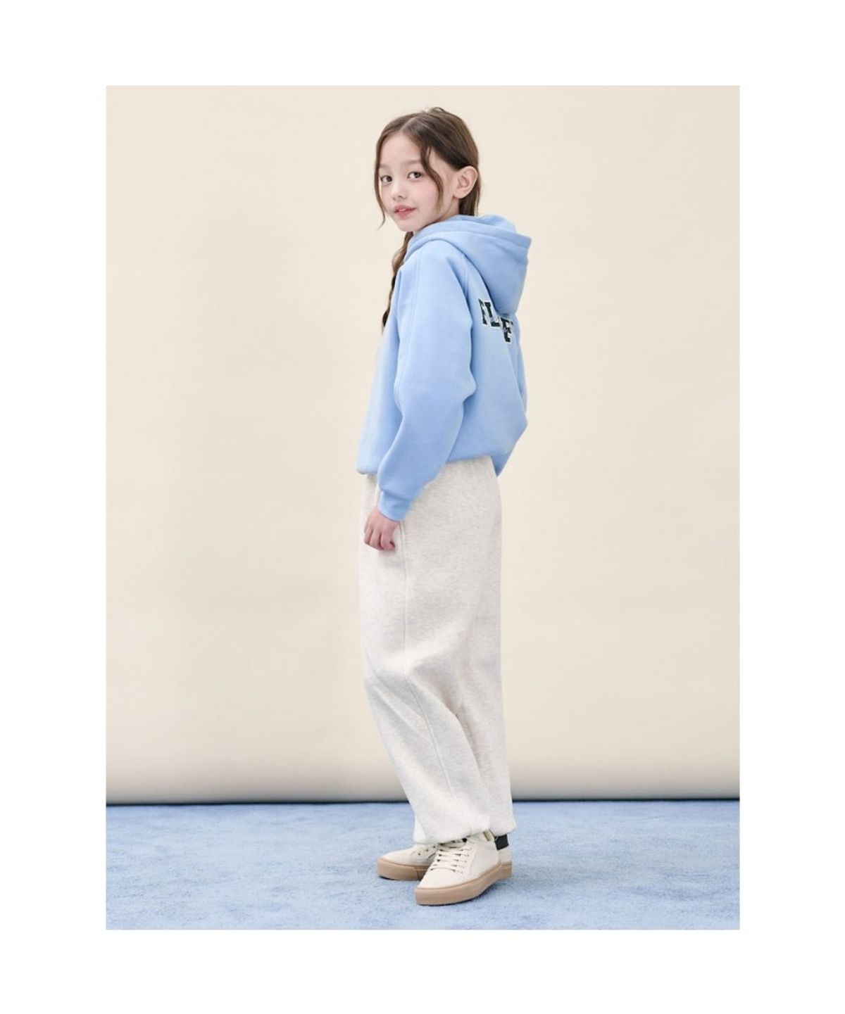 빈폴 키즈(BEANPOLE KIDS) 여아 베이직 기모 후드 스웨트 상하 세트  스카이 블루 (BI5X41G03Q)