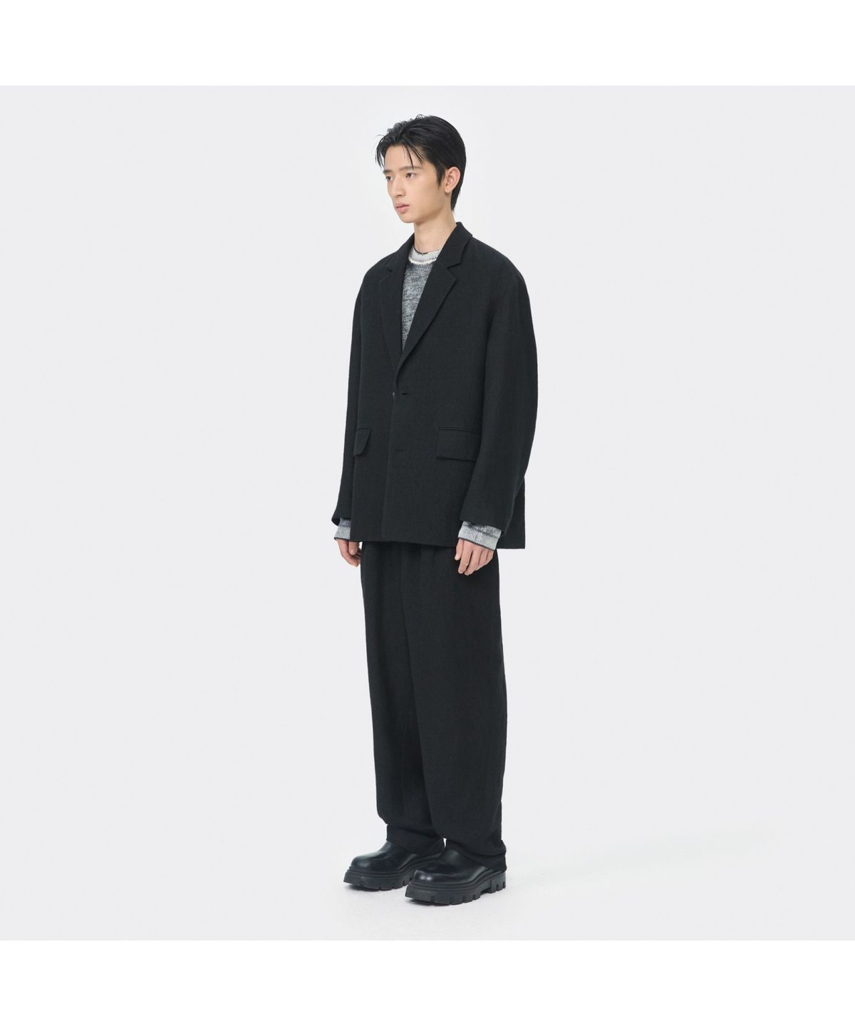 커스텀멜로우(CUSTOMELLOW) Black Wide Fit Gauze Setup Pants CWPAW25641BKX