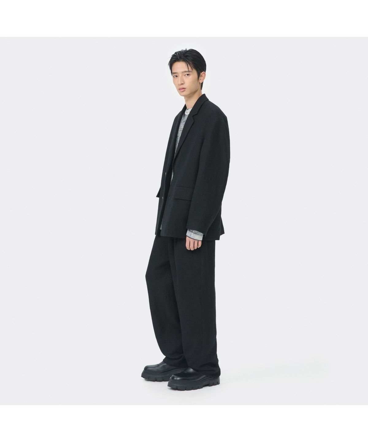 커스텀멜로우(CUSTOMELLOW) Black Wide Fit Gauze Setup Pants CWPAW25641BKX