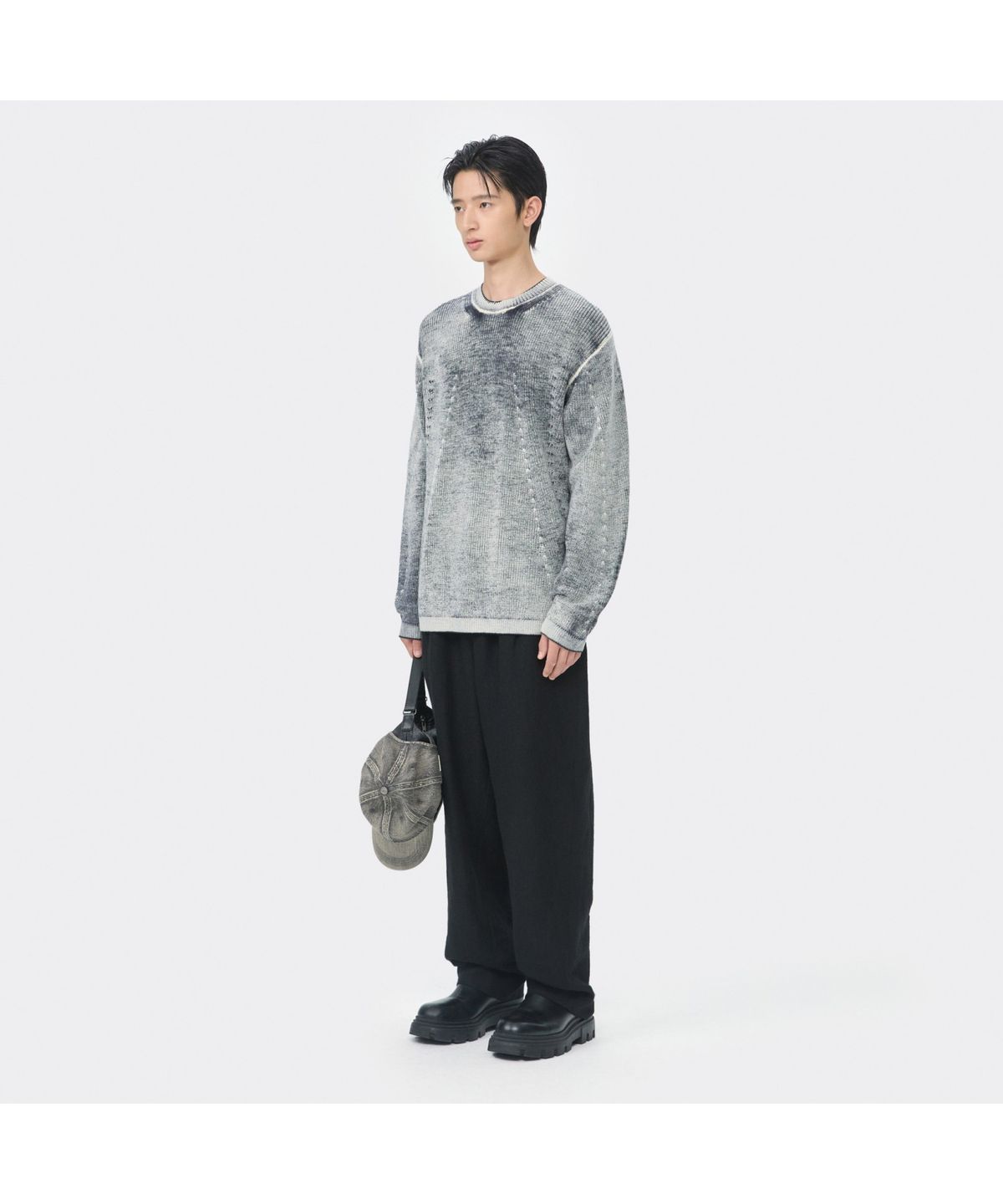 커스텀멜로우(CUSTOMELLOW) Black Wide Fit Pants CWPAW25541BKX