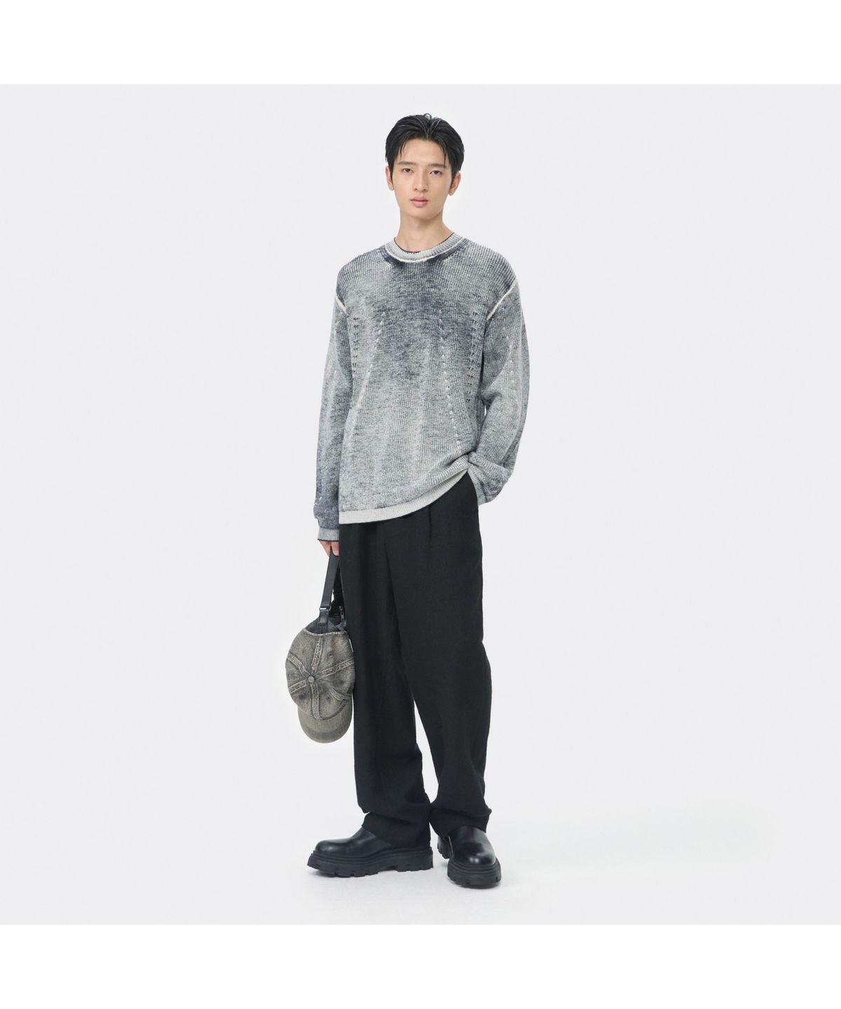커스텀멜로우(CUSTOMELLOW) Black Wide Fit Pants CWPAW25541BKX