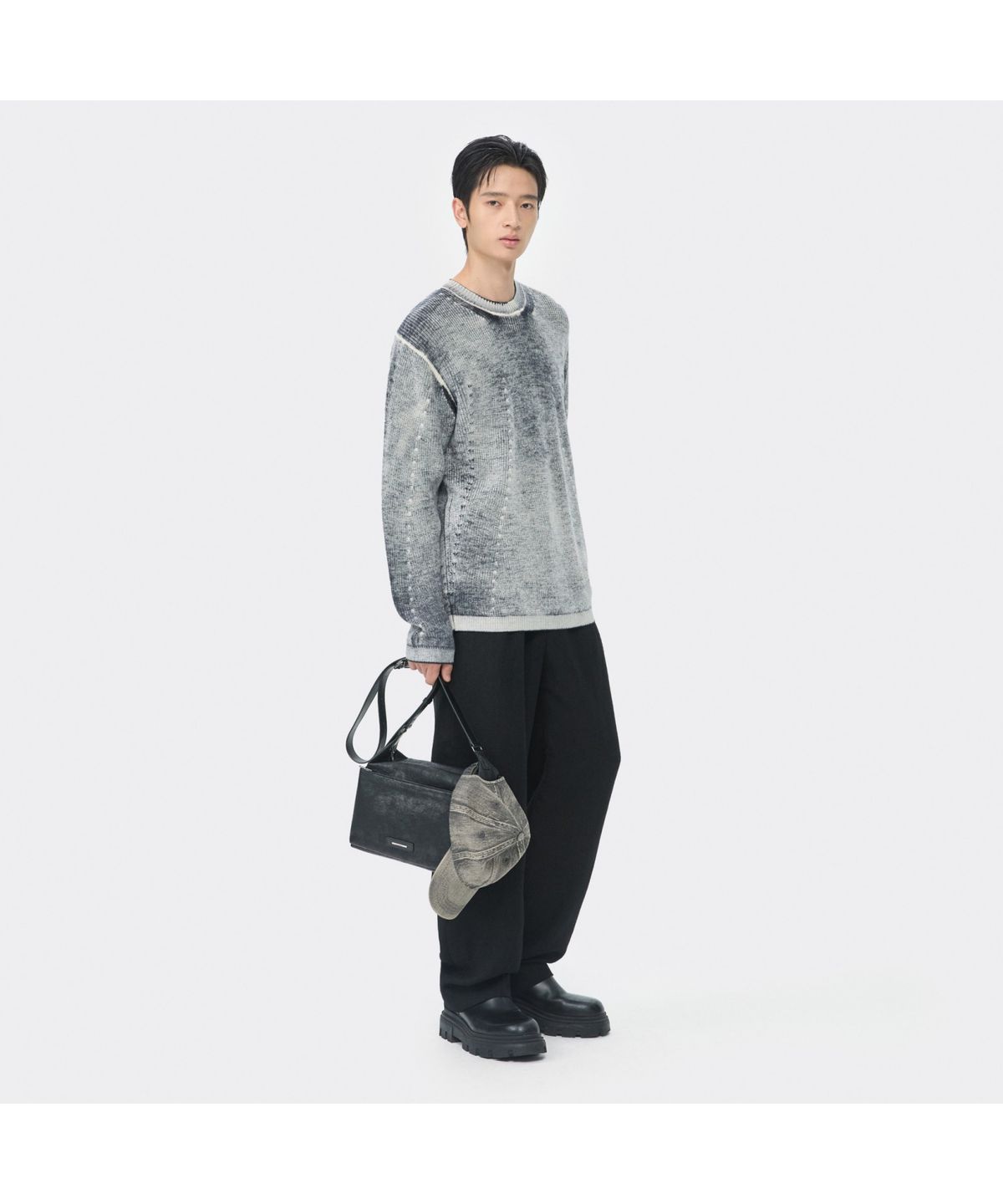 커스텀멜로우(CUSTOMELLOW) Black Wide Fit Pants CWPAW25541BKX