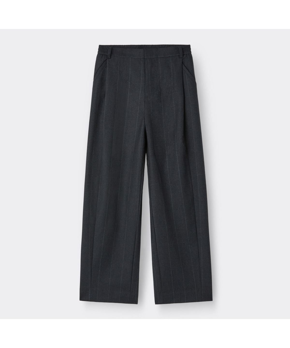 커스텀멜로우(CUSTOMELLOW) Grey Wide Fit One Tuck Striped Setup Pants CWPAW25841GYD