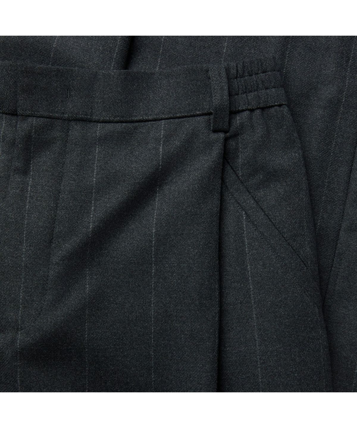 커스텀멜로우(CUSTOMELLOW) Grey Wide Fit One Tuck Striped Setup Pants CWPAW25841GYD