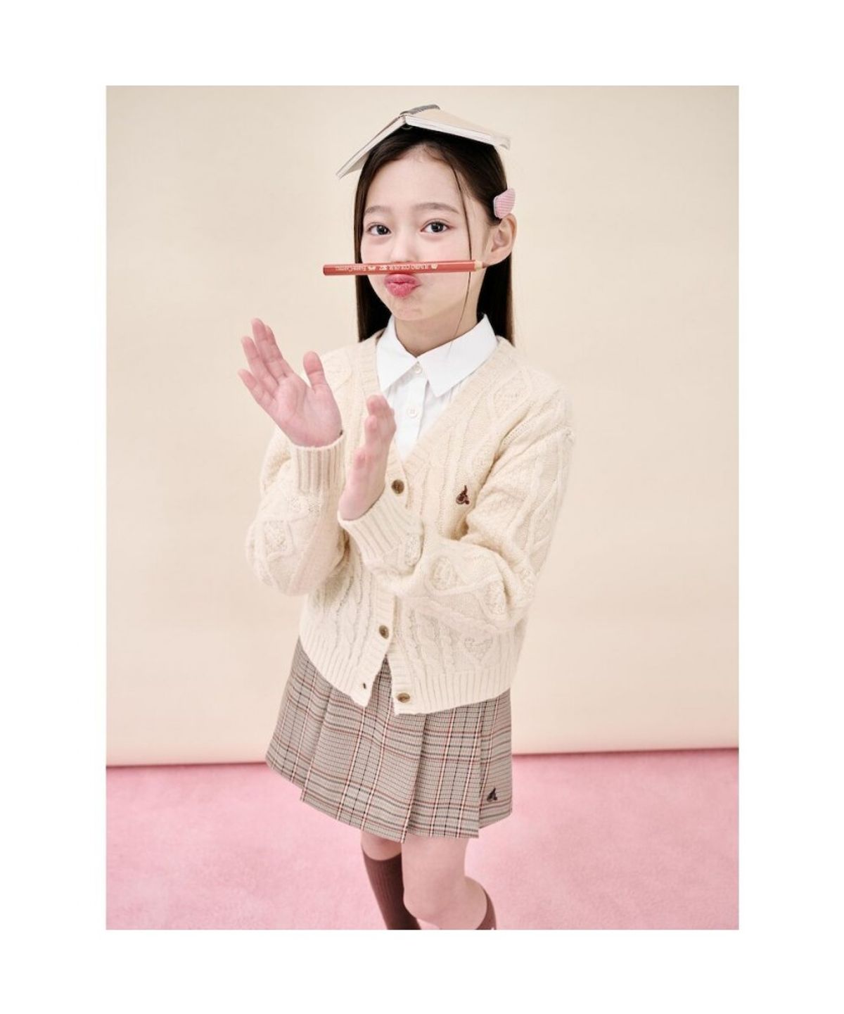 빈폴 키즈(BEANPOLE KIDS) 여아 피셔맨 카디건  레몬 (BI5X5AG02F)