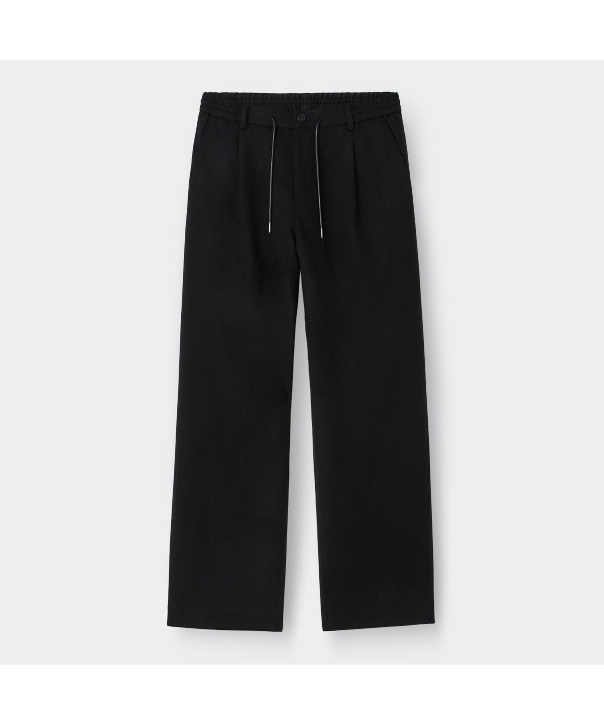 커스텀멜로우(CUSTOMELLOW) Black Wide Fit Tuck Wool Pants CWPAW25844BKX