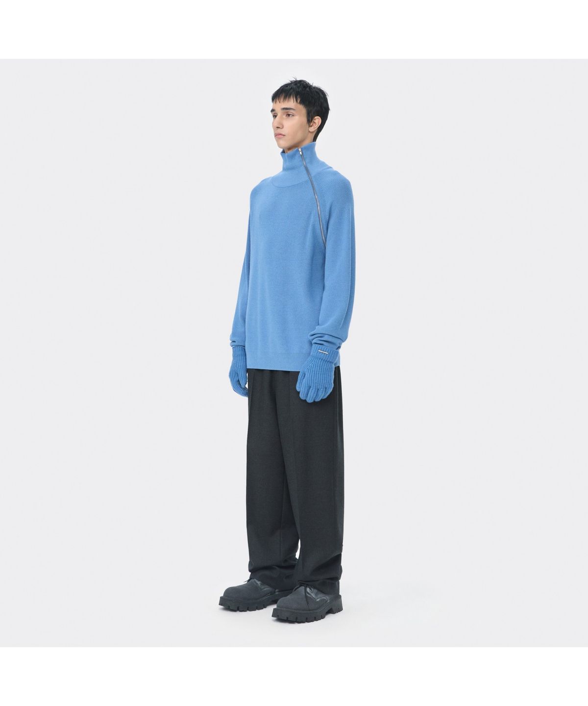 커스텀멜로우(CUSTOMELLOW) Grey Wide Fit Wool Setup Pants CWPAW25843GYD