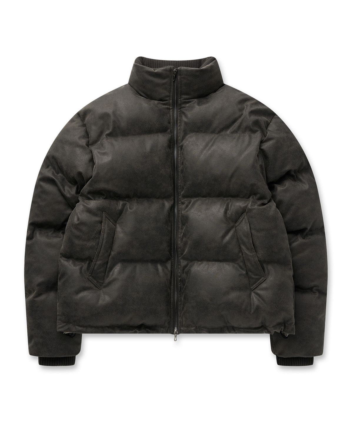 필프(PEALP) Vintage Faux Leather Padded Jacket 28(Black)