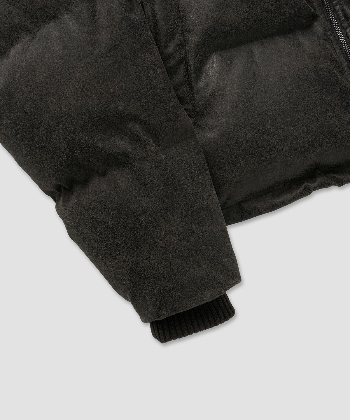 필프(PEALP) Vintage Faux Leather Padded Jacket 28(Black)