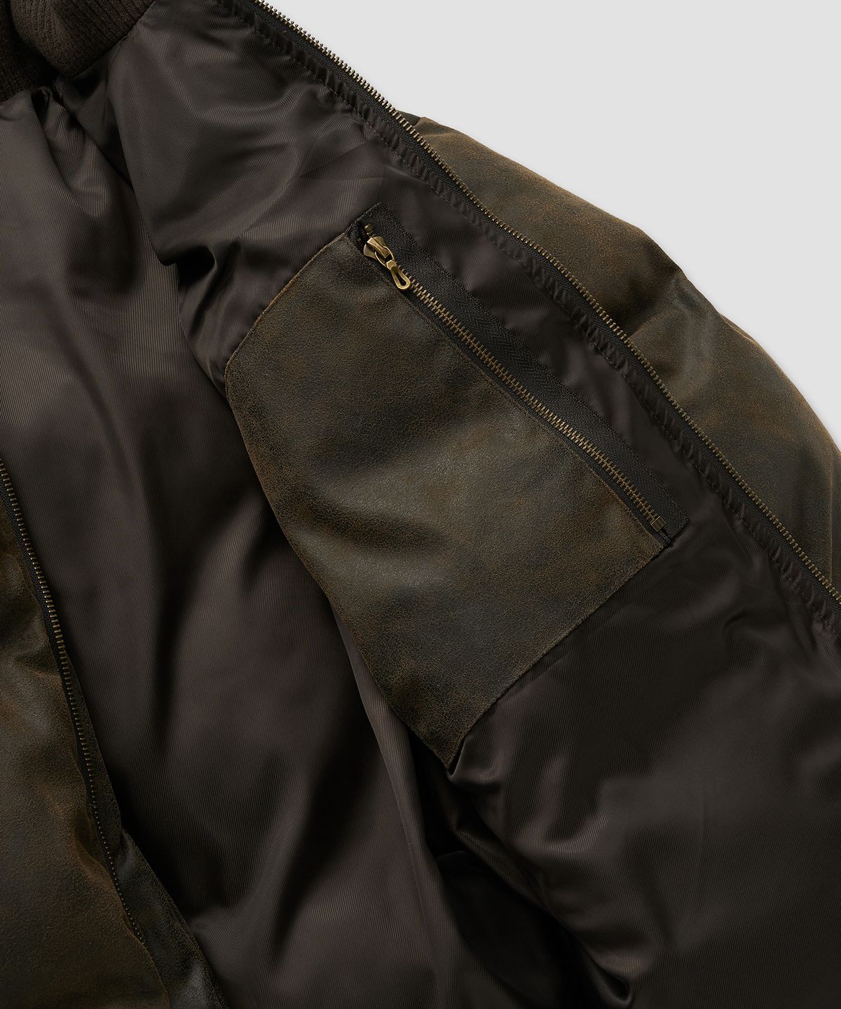 필프(PEALP) Vintage Faux Leather Padded Jacket 28(Brown)