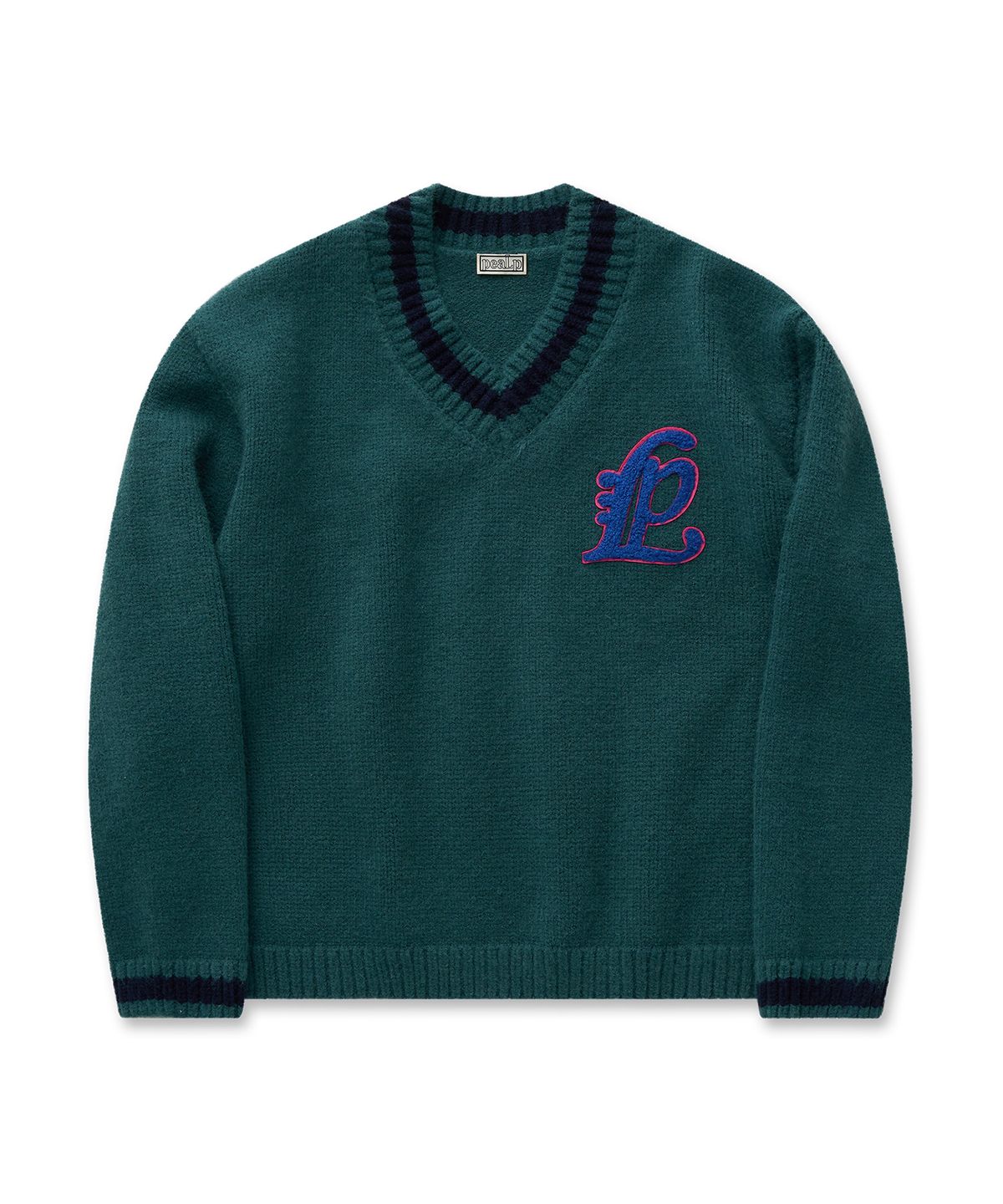 필프(PEALP) Varsity V-Neck Knit 29(Deep Green)