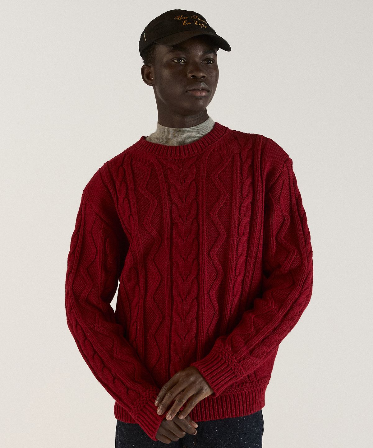 필프(PEALP) Cable Classic Knit 30(Deep Red)