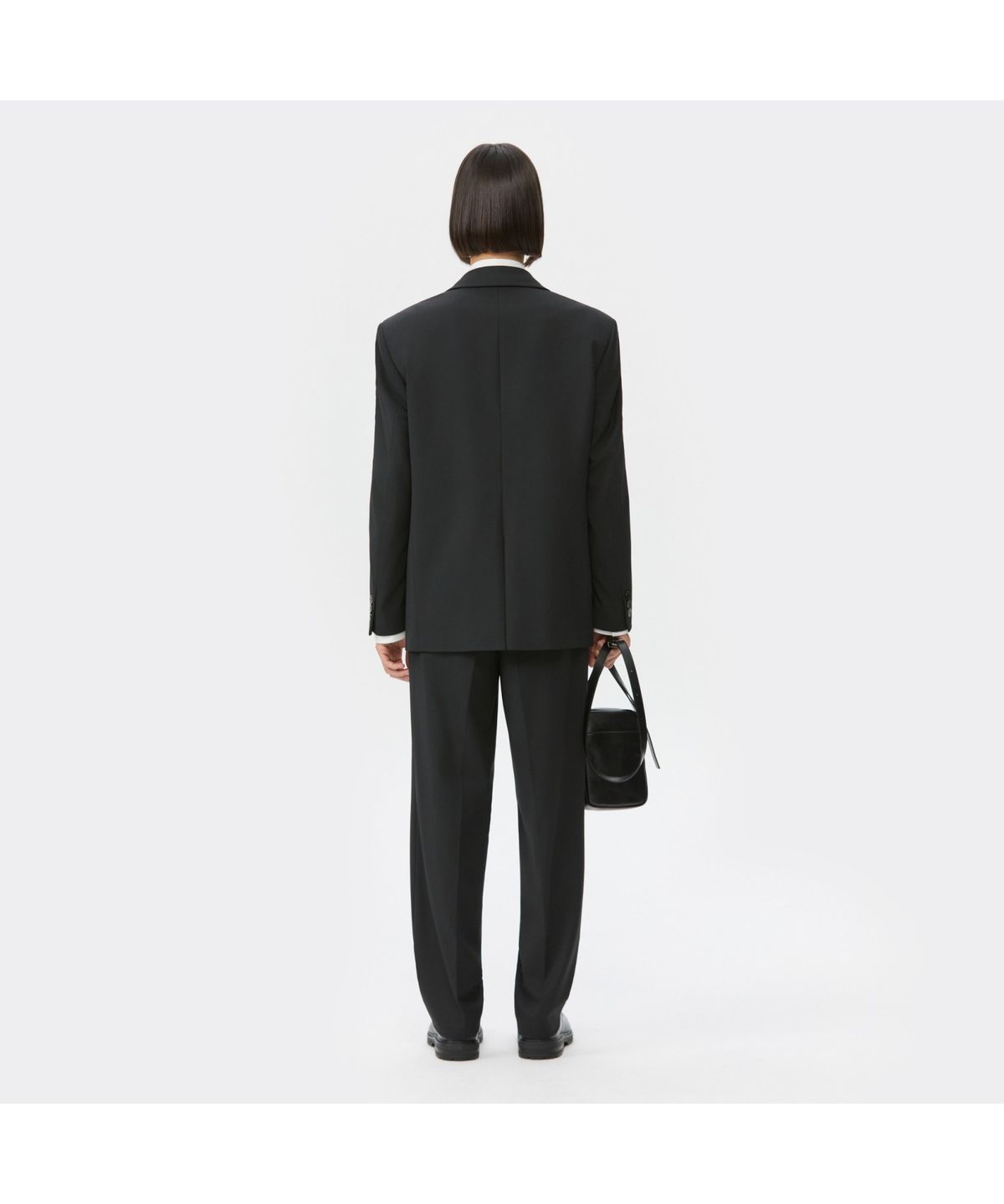 커스텀멜로우(CUSTOMELLOW) Black Relaxed Fit Wool Blended Setup Jacket CWJAW25621BKX