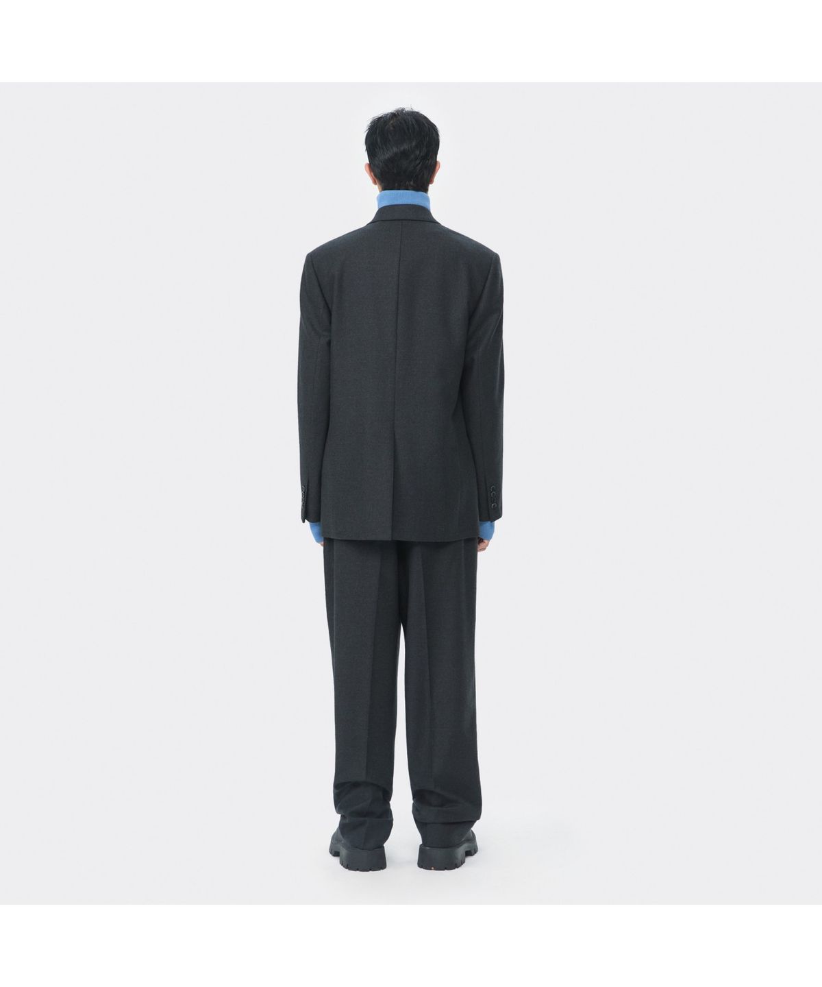 커스텀멜로우(CUSTOMELLOW) Grey Oversized Fit Wool Setup Double Jacket CWJAW25843GYD