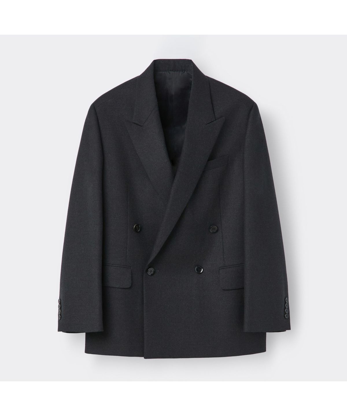 커스텀멜로우(CUSTOMELLOW) Grey Oversized Fit Wool Setup Double Jacket CWJAW25843GYD