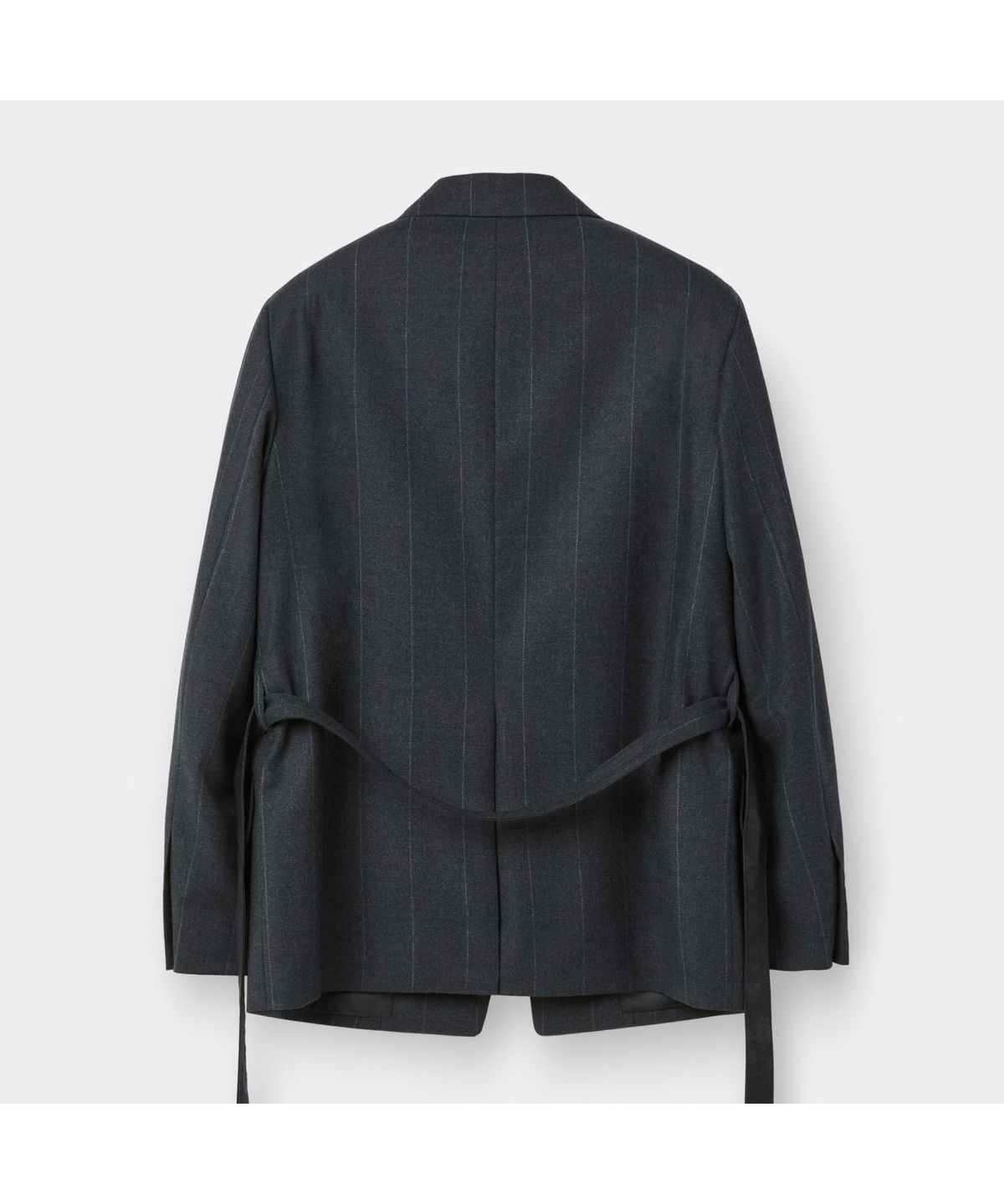 커스텀멜로우(CUSTOMELLOW) Grey Mid Length Striped Setup Jacket CWJAW25841GYD