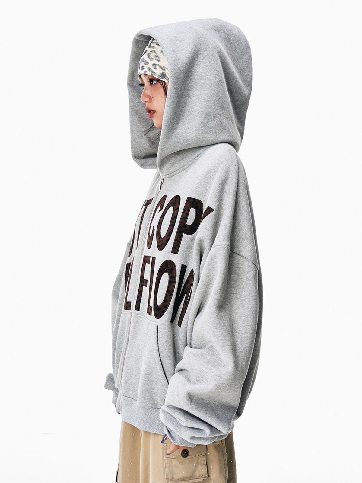 와이이이엘(YEEL) DONT COPY ZIP-UP HOODIE GREY