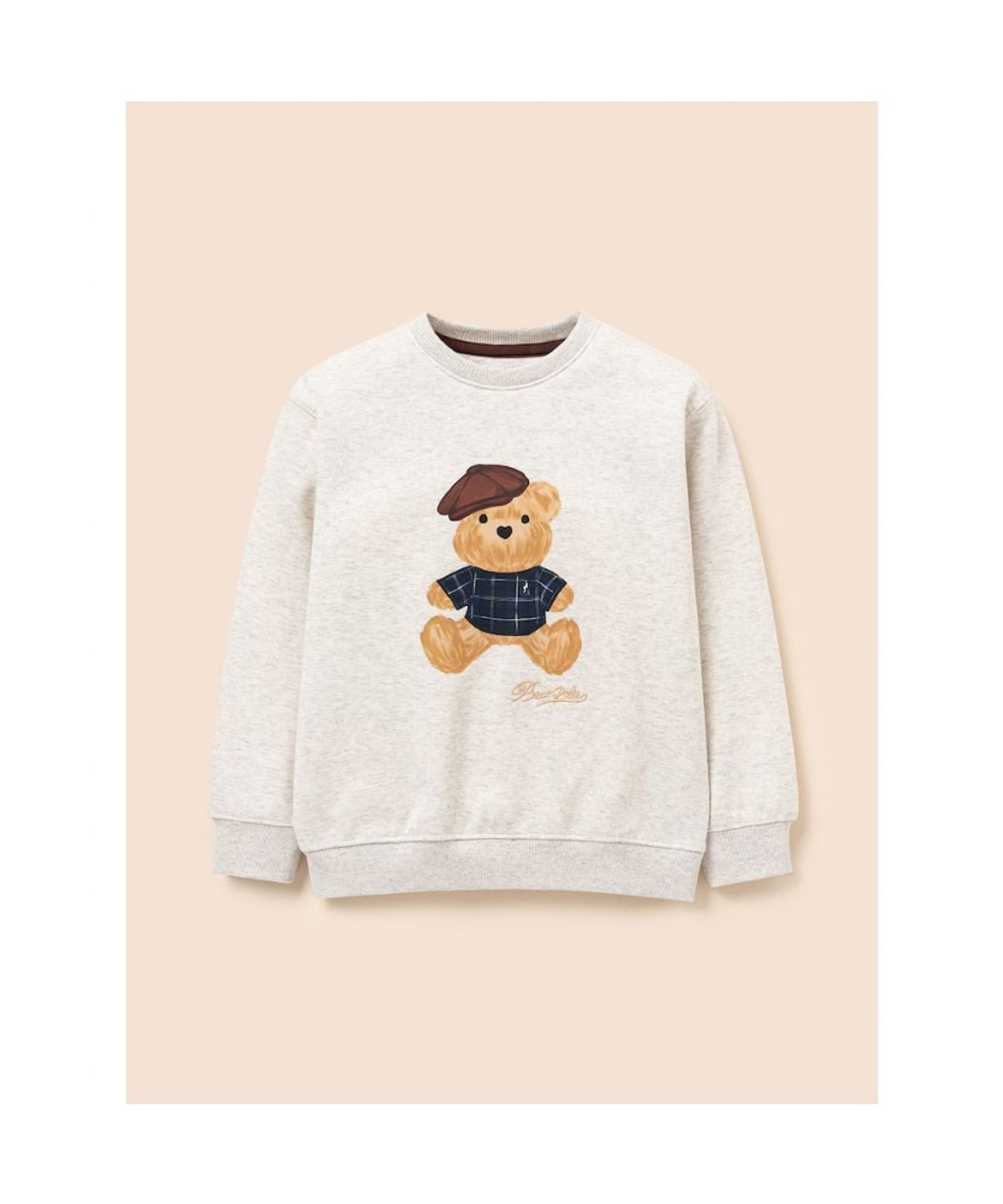 빈폴 키즈(BEANPOLE KIDS) 곰돌이 그래픽 기모 스웨트 셔츠  베이지 (BI5X41U11A) (BI5X41U11A)