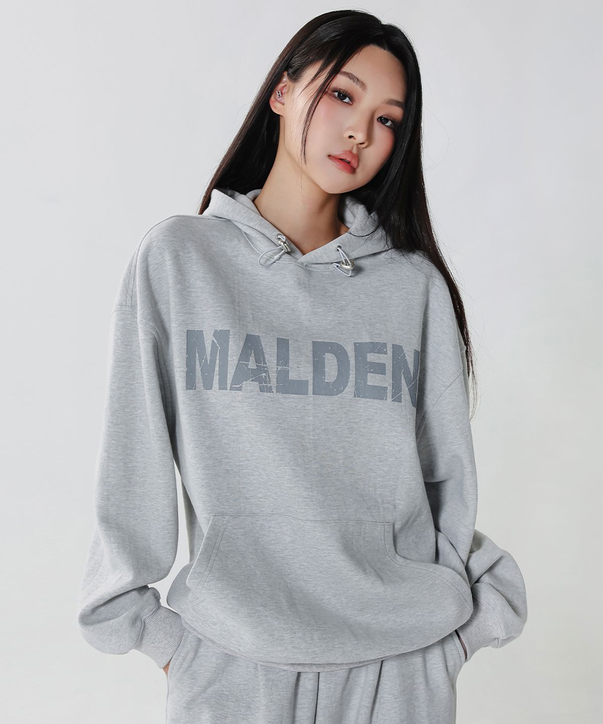 몰든(MALDEN) 더블 니트 크랙 후드티