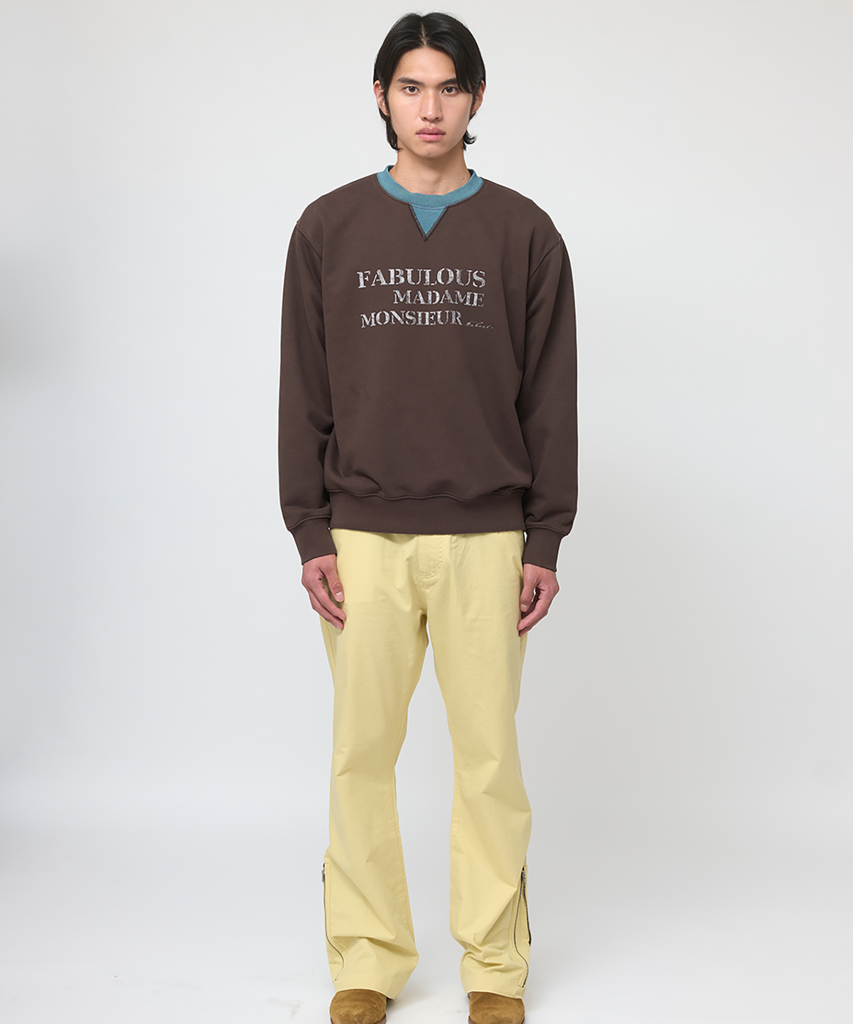 파버(FABEUR) FABEUR COLORBLOCK SWEATSHIRTS (BROWN)