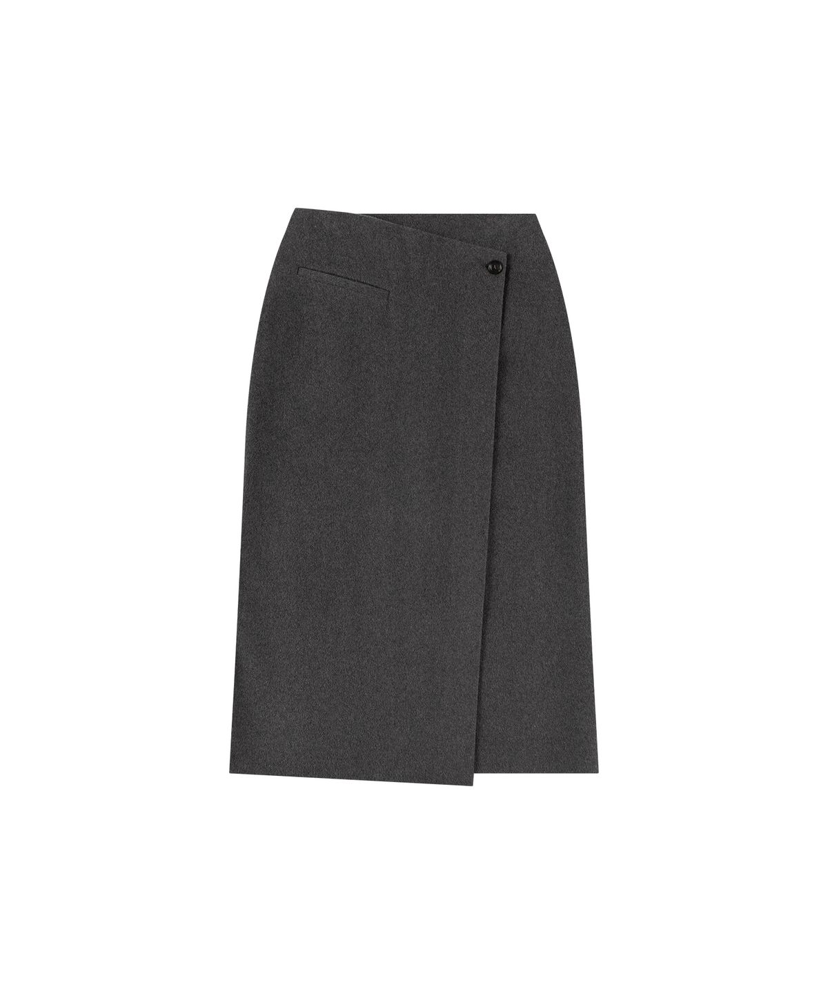반원 아틀리에(VANONE ATELIER) P3276 울 블렌드 랩 스커트_Charcoal