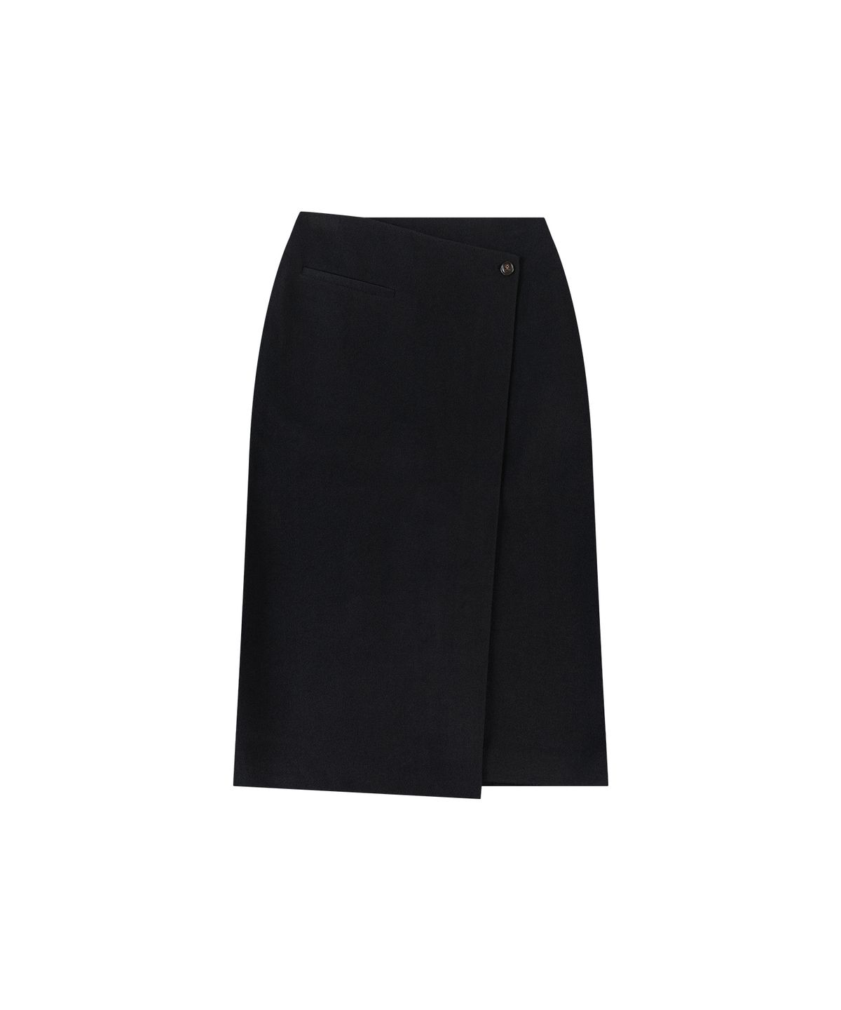 반원 아틀리에(VANONE ATELIER) P3276 울 블렌드 랩 스커트_Black