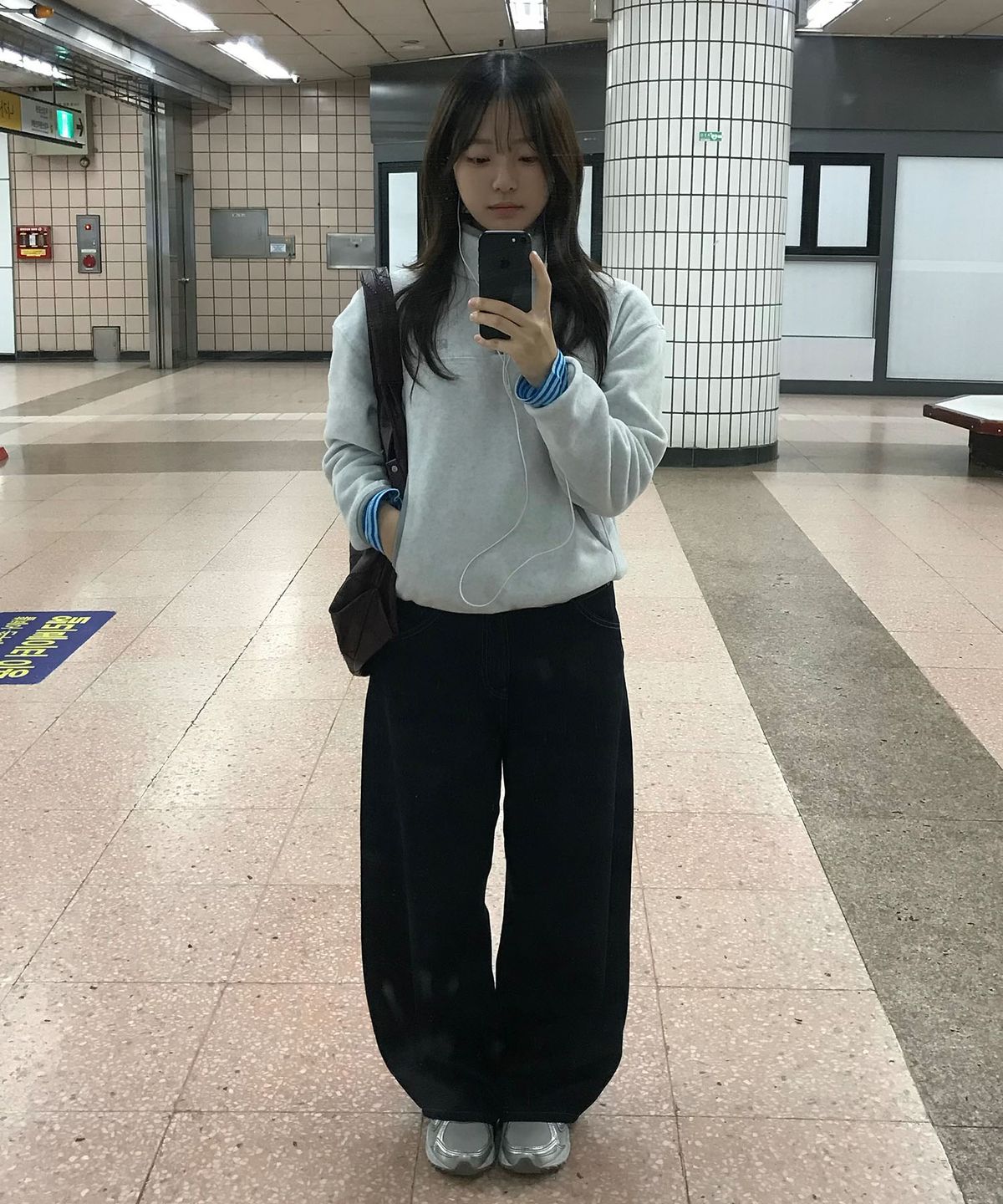 코드그라피(CGP) (우먼) 폴라플리스 하프 집업_멜란지그레이