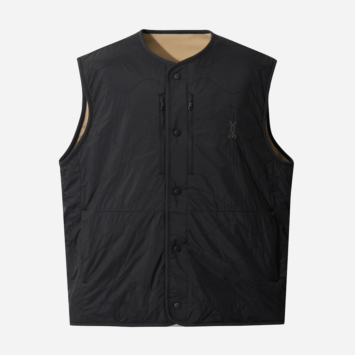 디오디(DOD) 리버웨이브 리버시블 퀼팅 베스트(BLACK)