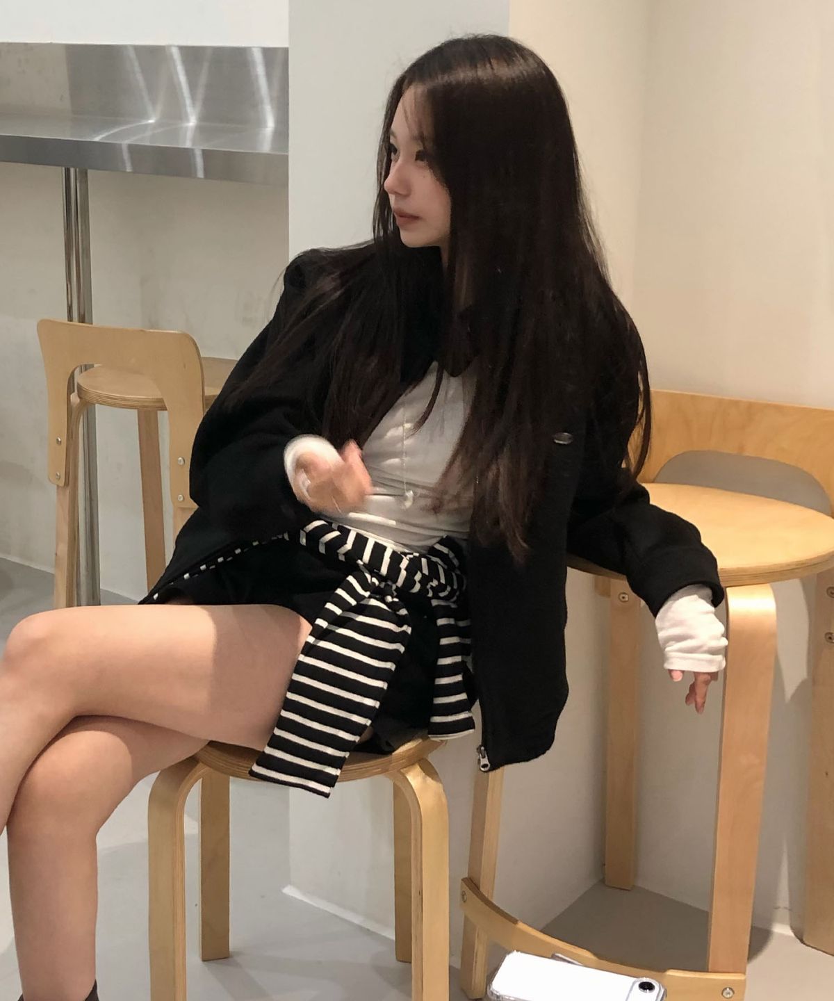 코드그라피(CGP) (우먼) 울 블루종 자켓_블랙