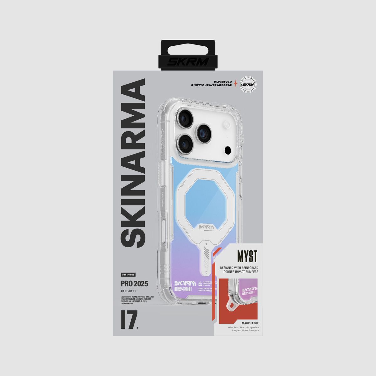 스키나마(SKINARMA) 미스트 맥차지 홀로그램 맥세이프 케이스 (아이폰 17 프로/프로 맥스)