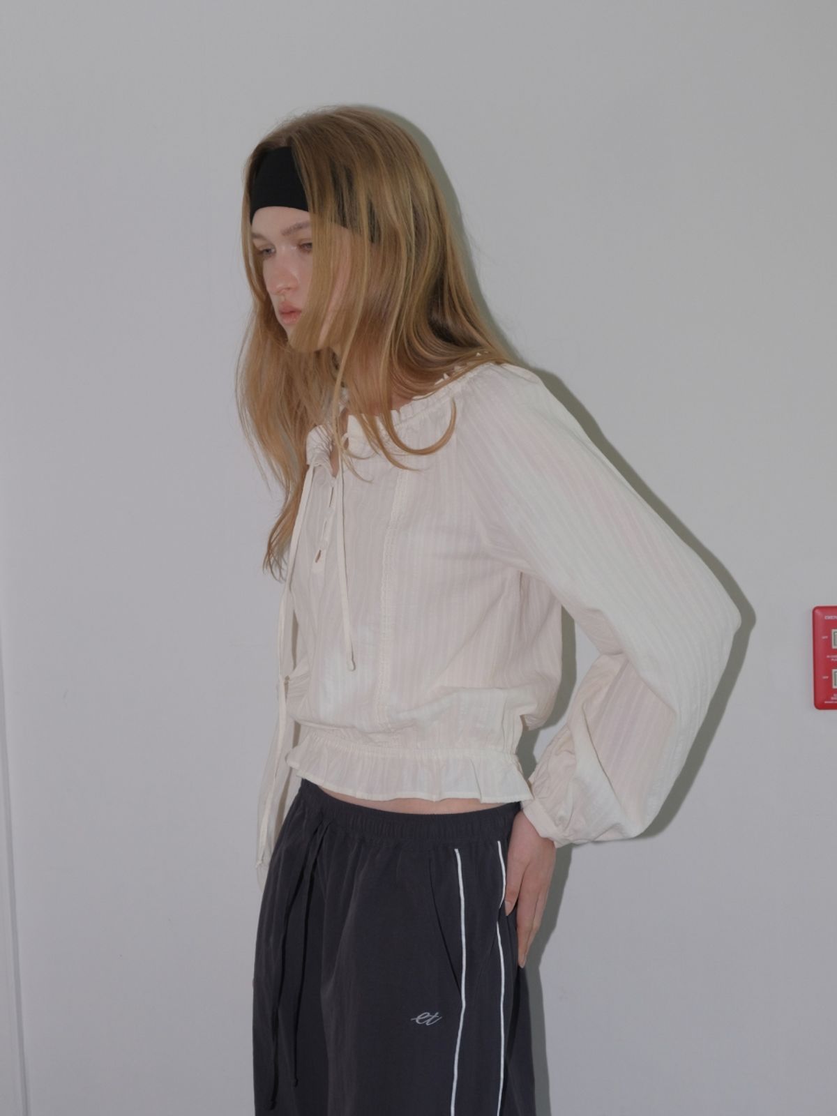에트몽(ETMON) [리퍼브 특가] Cotton Lace Button Blouse, Cream