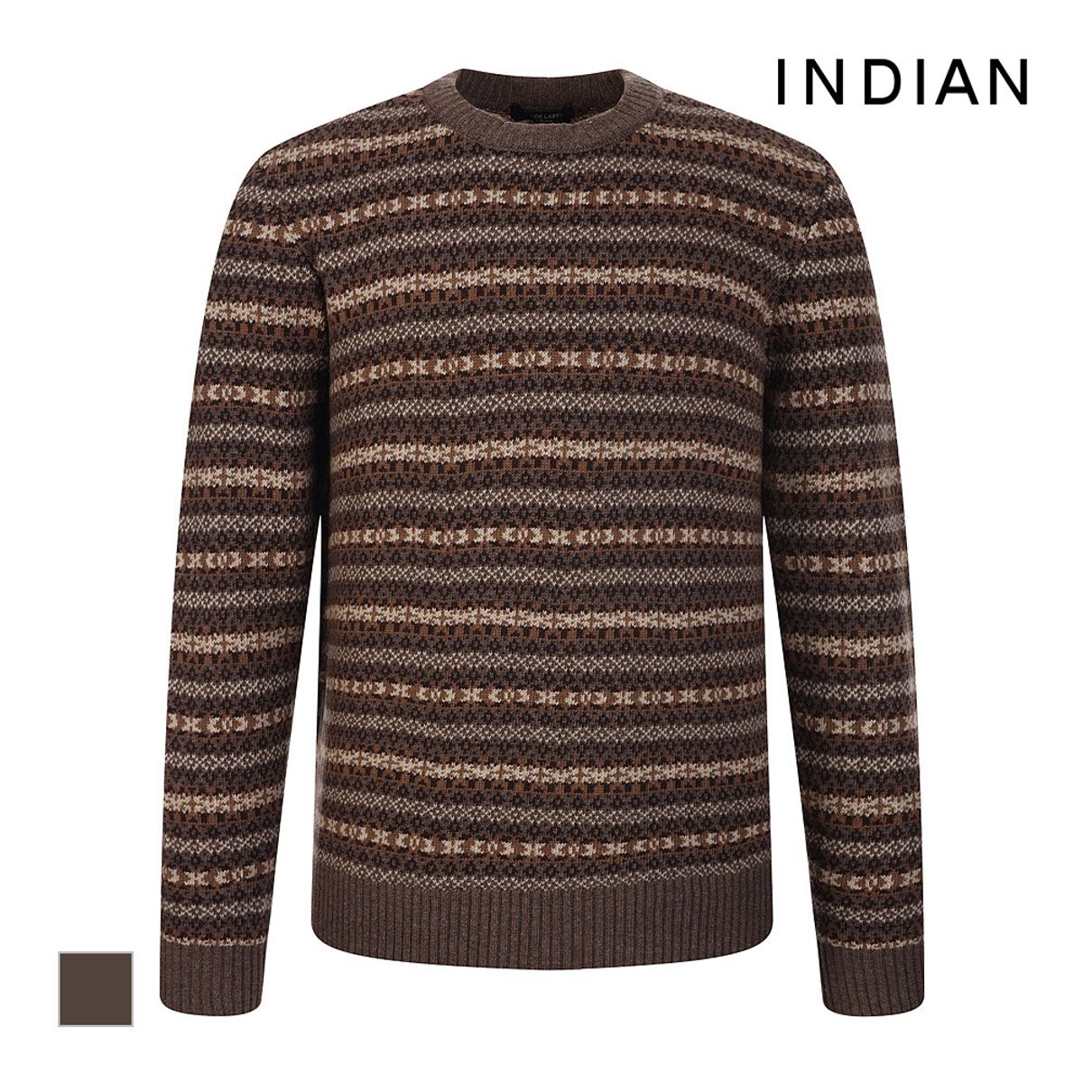 인디안(INDIAN) 노르딕 풀패턴 라운드 니트_MIUBR4W9391