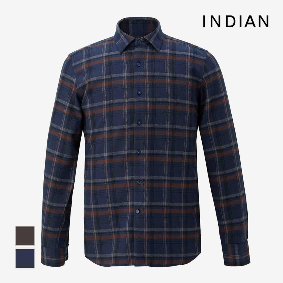 인디안(INDIAN) 슬림핏 빅체크 셔츠_MIUNL3W9171