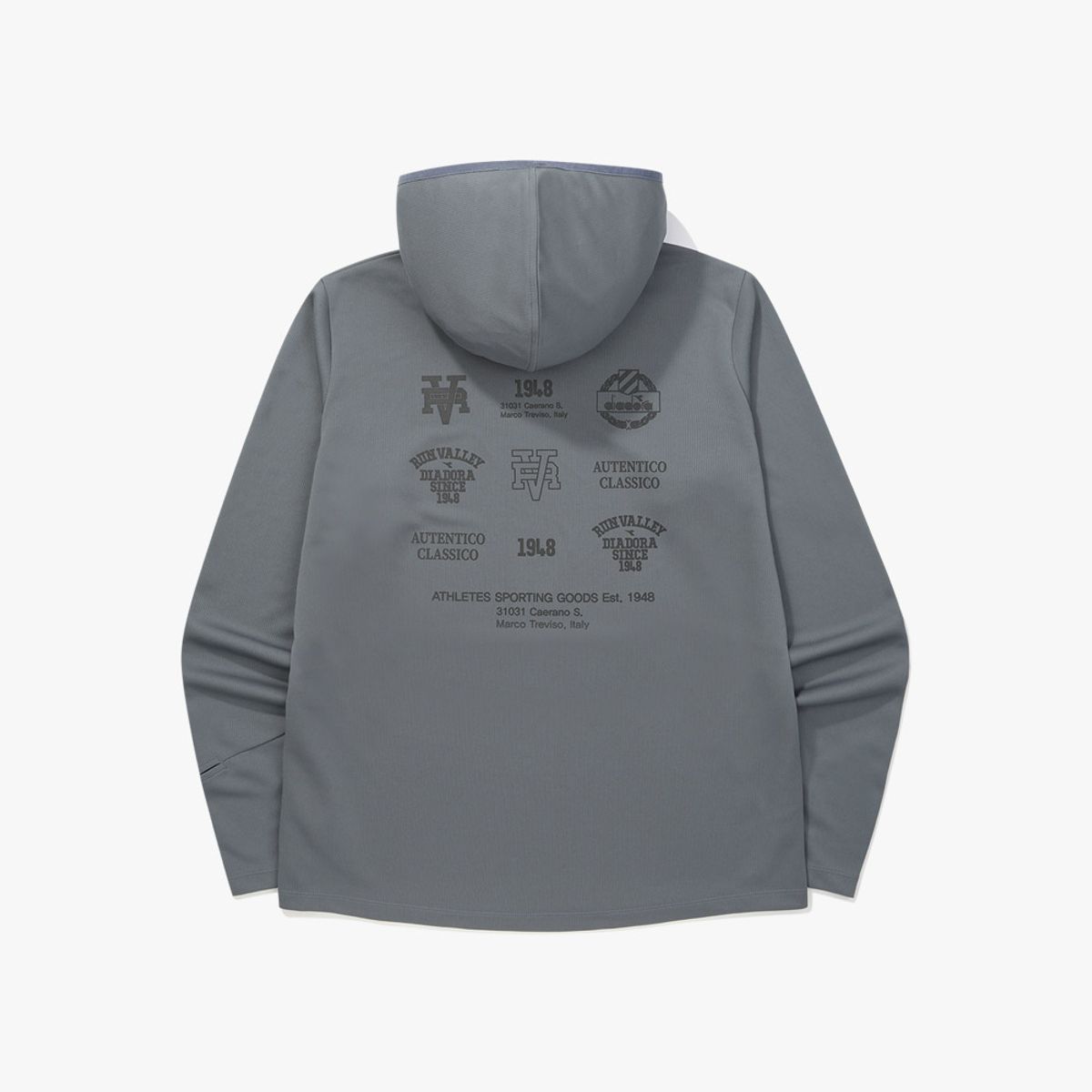 디아도라(diadora) 캄포 러닝 썸홀 후드 GREY