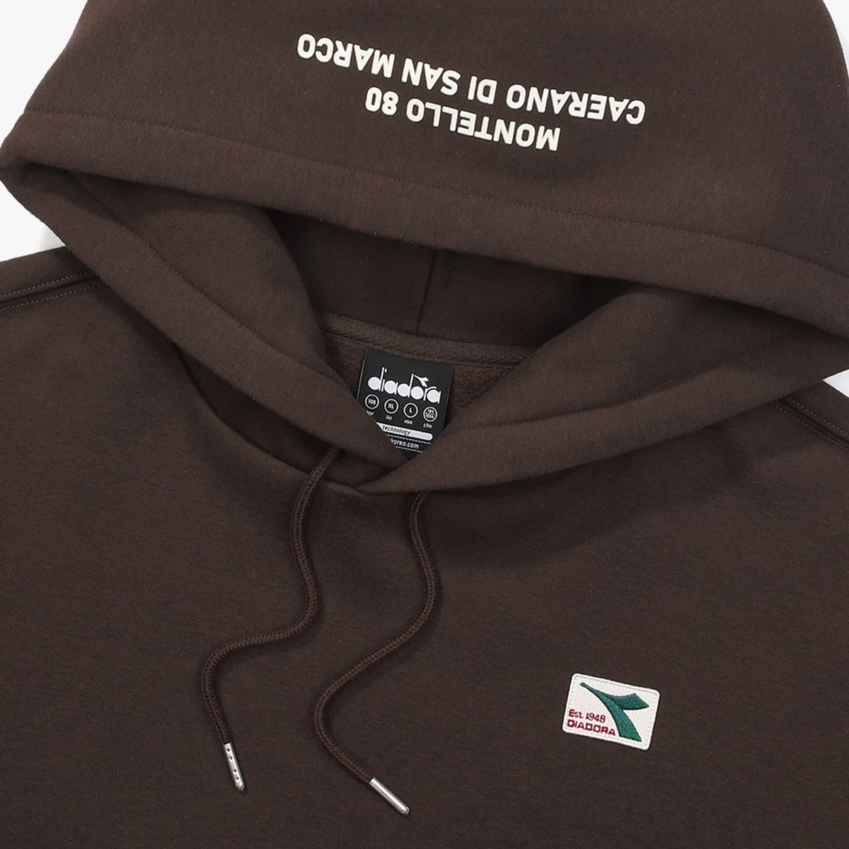 디아도라(diadora) 컴피 기모 후드티셔츠 BROWN