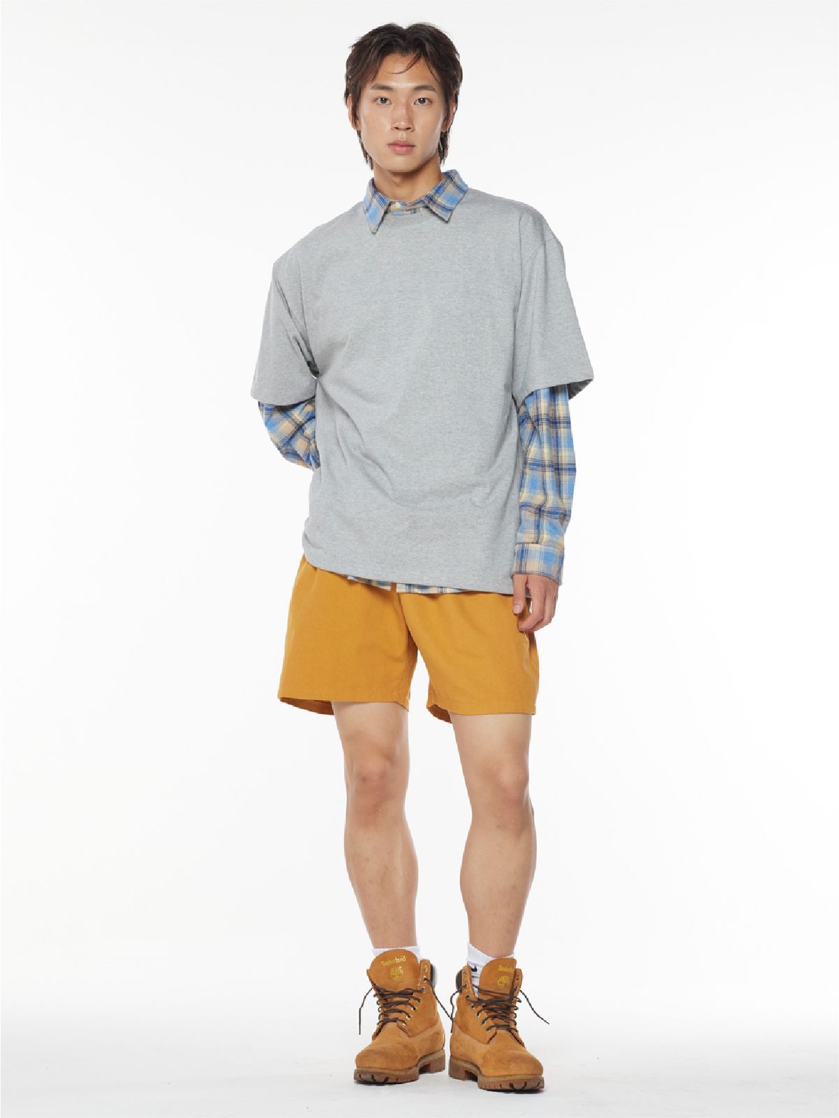 더스토리(THESTORI) [21.7oz / 8수] 심플 헤비 오버핏 반팔티 (멜란지)