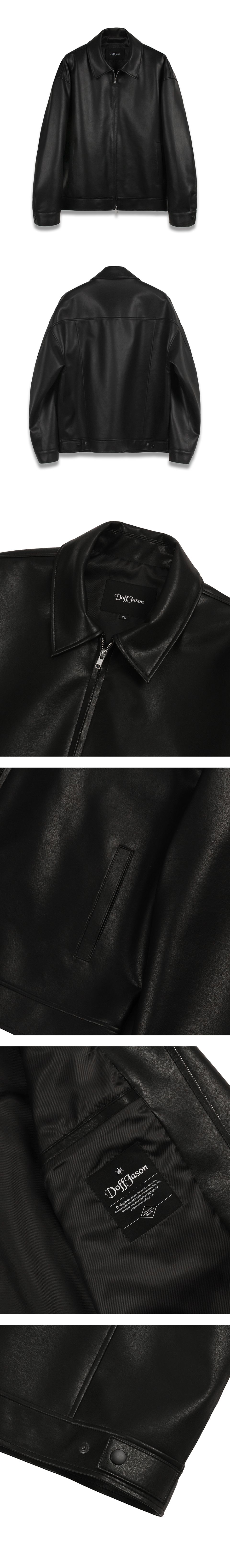 DoffJasom オーバーフィットビーガンレザーシングルジャケット XS ☆関税込☆DOFFJASON☆Overfit vegan leather single jacket