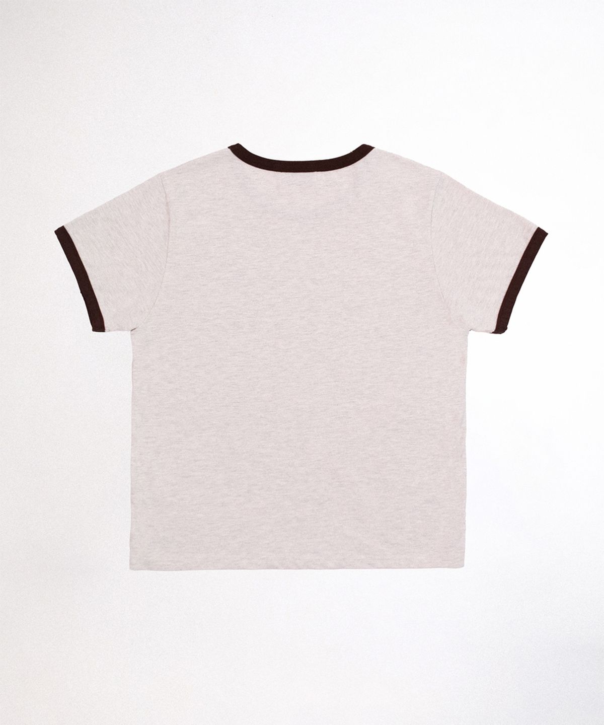 레뷰라(REVURA) BURN OUT FRAY RINGER T-SHIRT - OATMEAL / BROWN