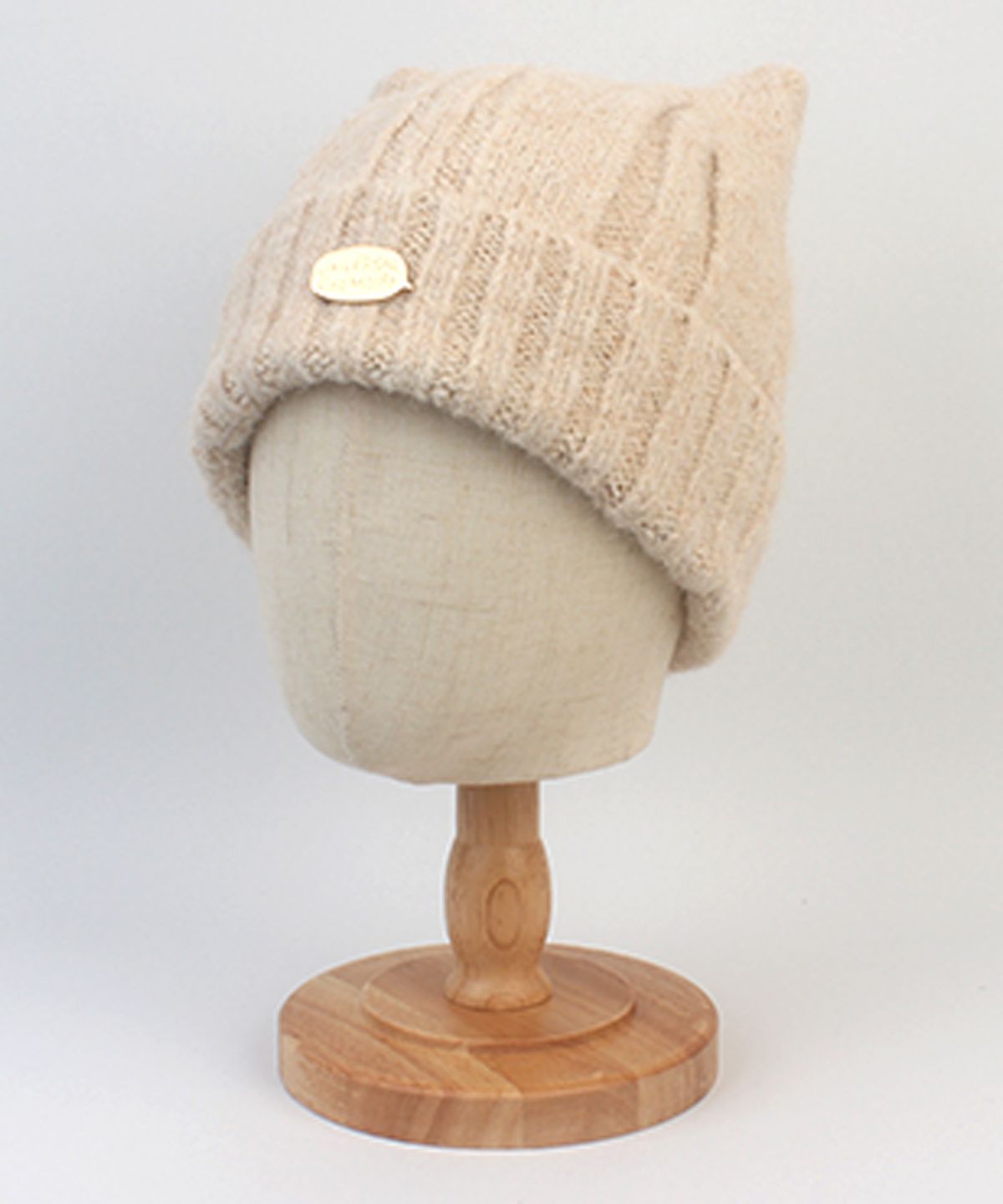 유니버셜 케미스트리(UNIVERSAL CHEMISTRY) Wool Cat Beige Bubble Beanie 고양이비니
