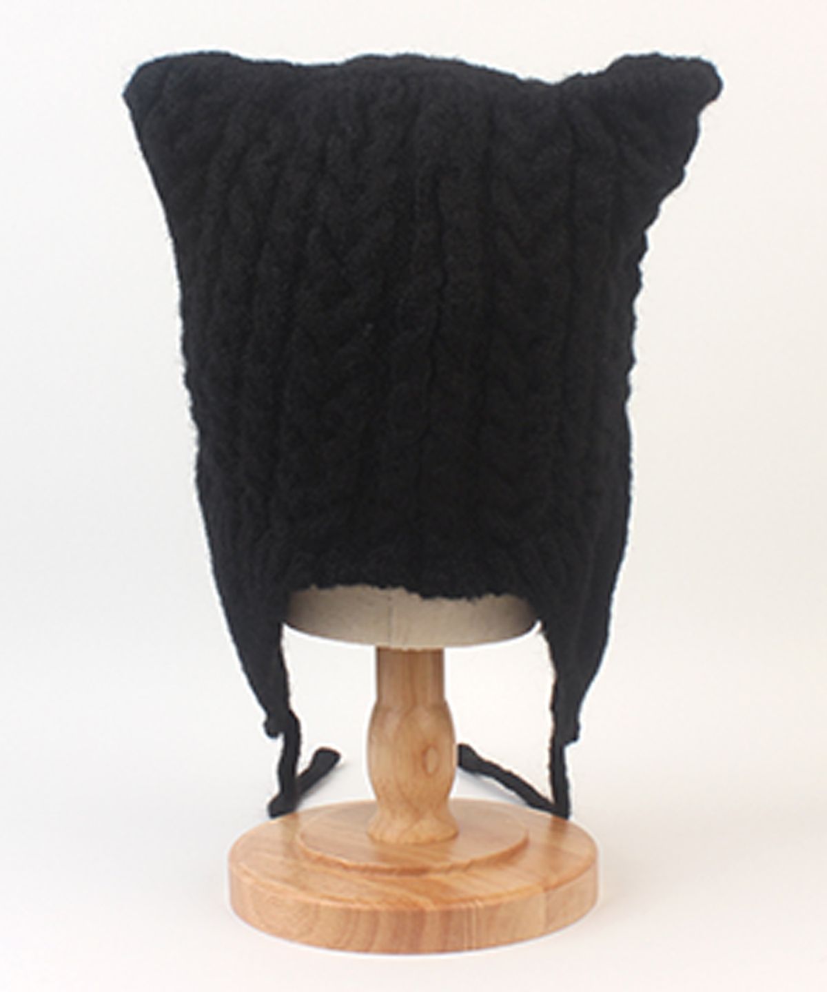 유니버셜 케미스트리(UNIVERSAL CHEMISTRY) Wool Twist Cat Black Earflap Hat 고양이모자