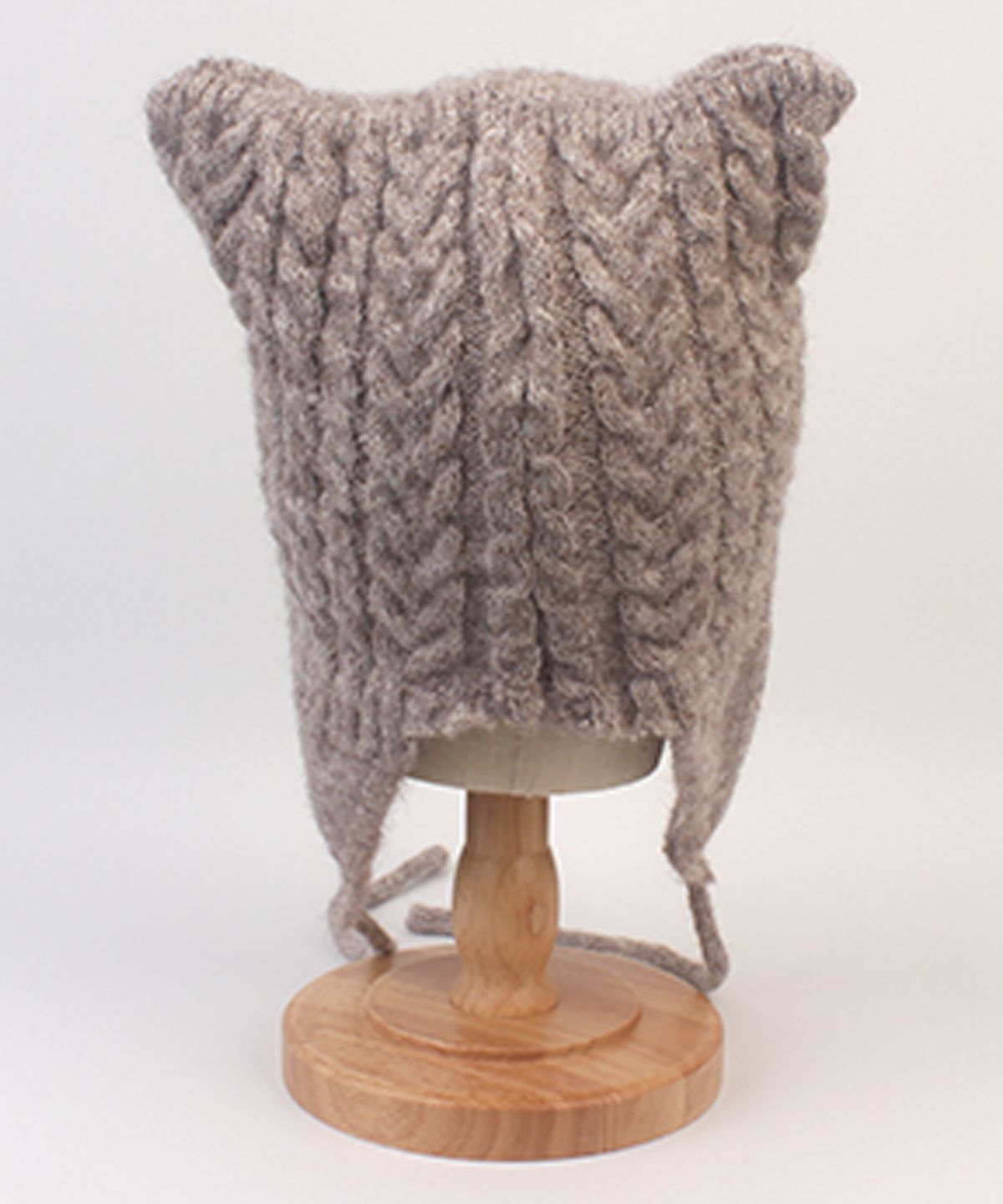 유니버셜 케미스트리(UNIVERSAL CHEMISTRY) Wool Twist Cat Gray Earflap Hat 고양이모자