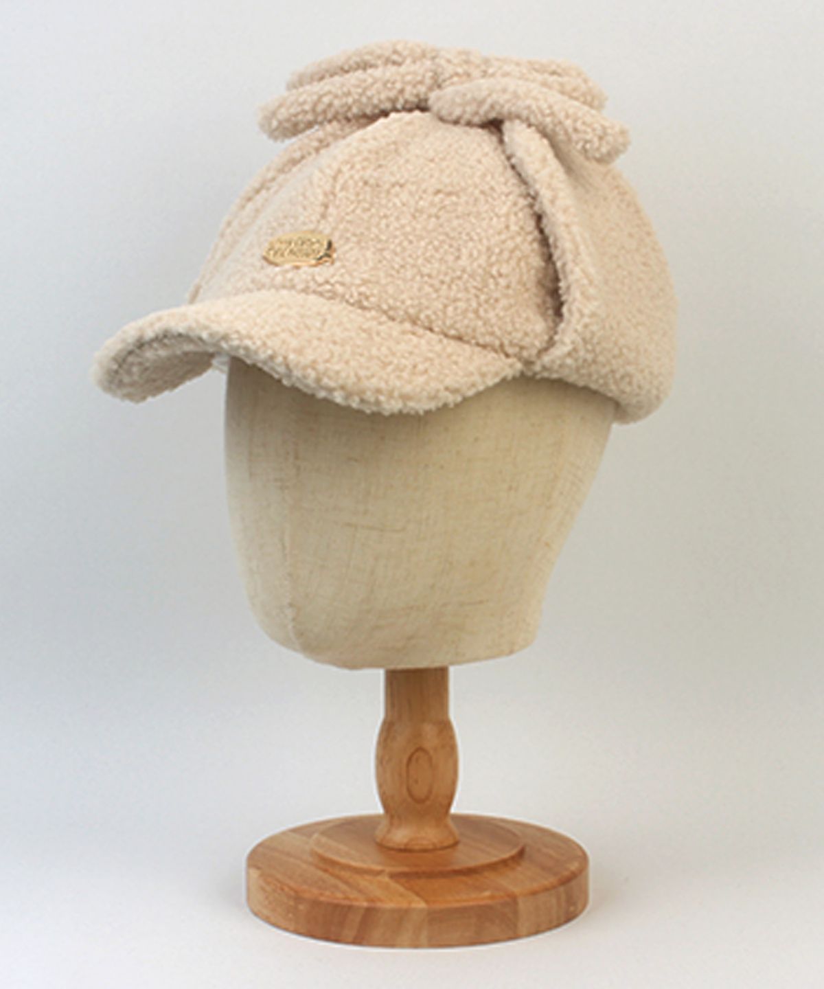 유니버셜 케미스트리(UNIVERSAL CHEMISTRY) Bubble Metal Beige Fleece Earflap Cap 귀달이모자