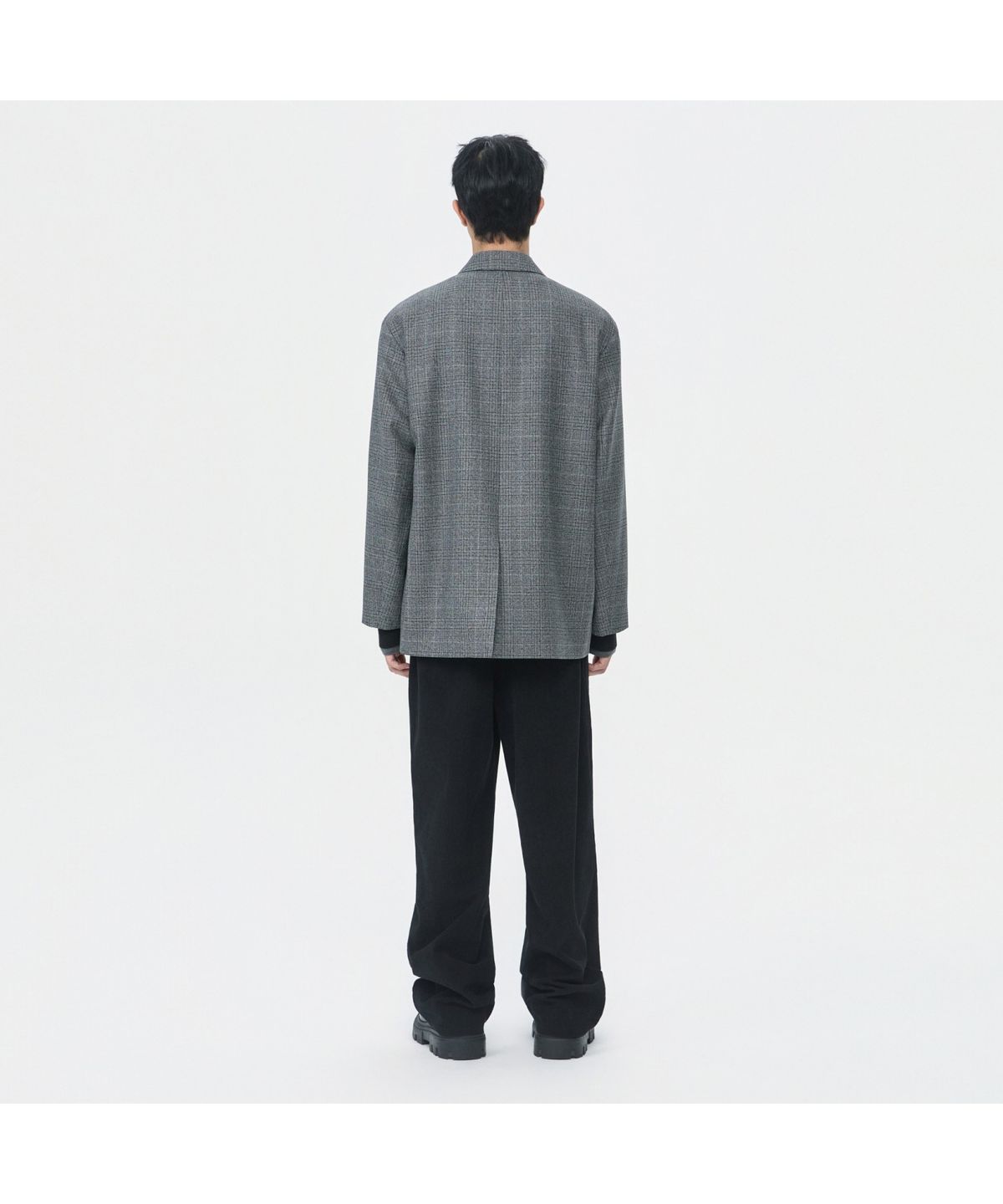 커스텀멜로우(CUSTOMELLOW) Grey Wool Check Jacket CWJAW25842GYL