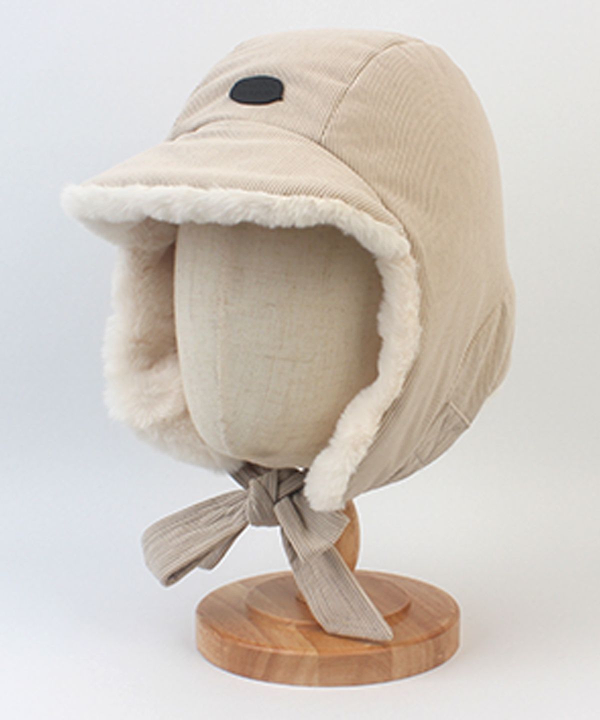 유니버셜 케미스트리(UNIVERSAL CHEMISTRY) Corduroy Fur Beige Balaclava 귀달이모자