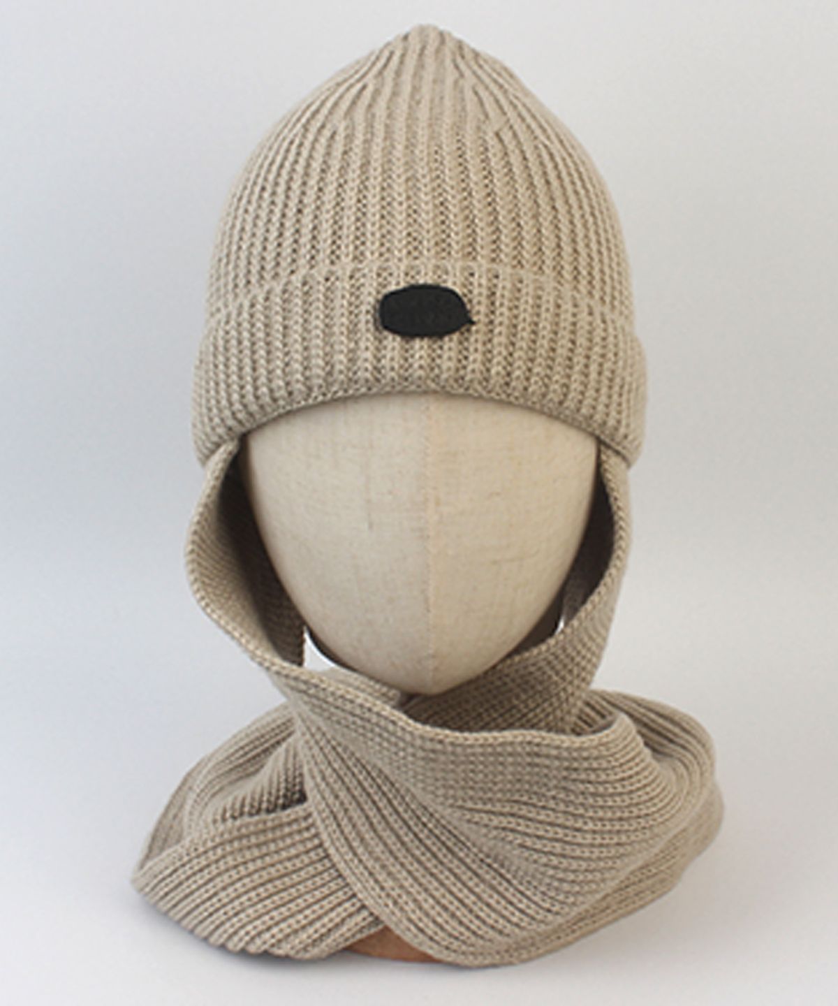 유니버셜 케미스트리(UNIVERSAL CHEMISTRY) Wool Beige Muffler Beanie 머플러비니